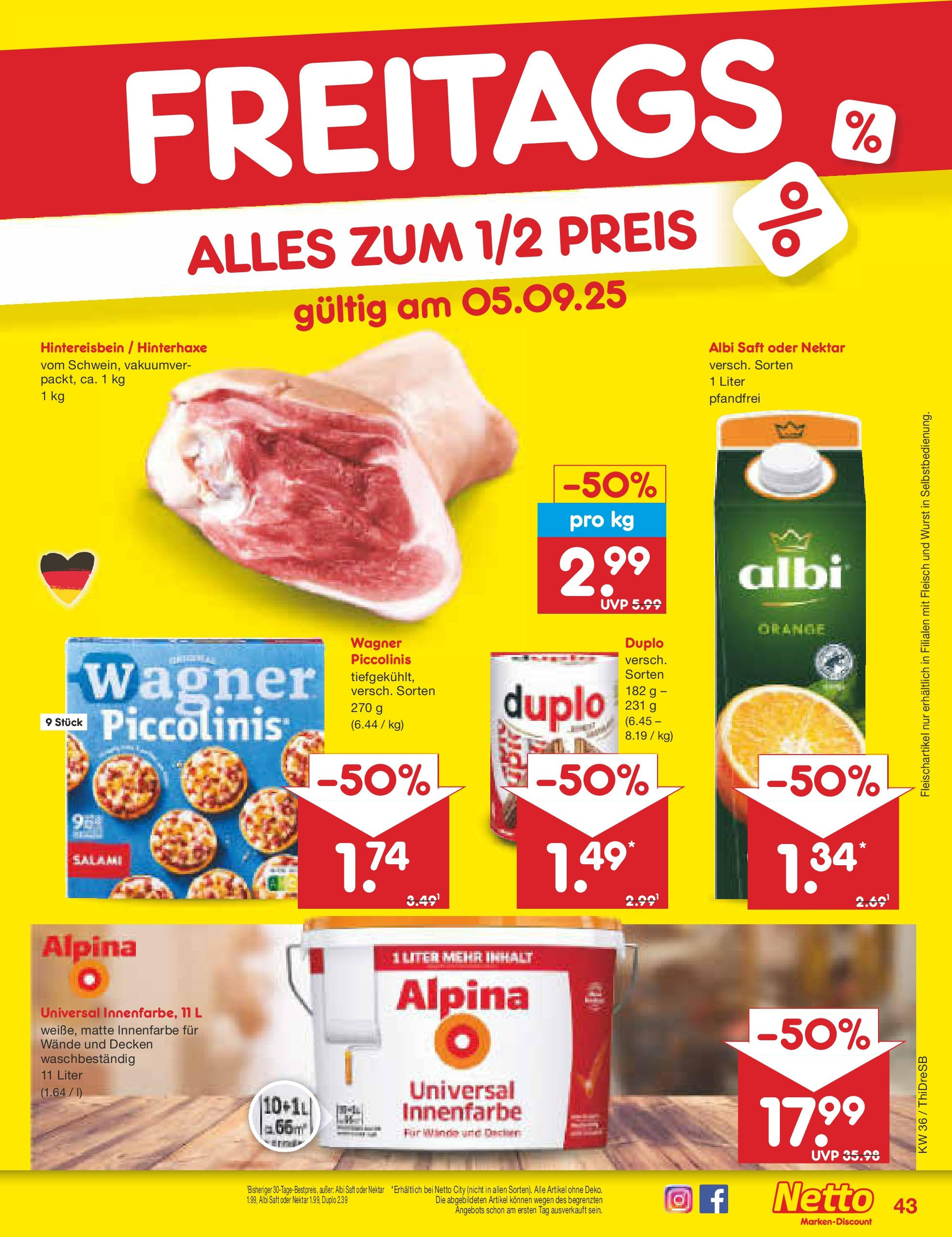 Netto Marken-Discount prospekt Dresden	 (ab 01.09.2025) » Angebote | Seite: 61 | Produkte: Wurst, Piccolinis, Saft, Fleisch
