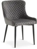 JYSK JYSK Кухненски стол PEBRINGE сиво кадифе/черно