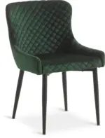 JYSK JYSK Кухненски стол PEBRINGE зелено кадифе/черно