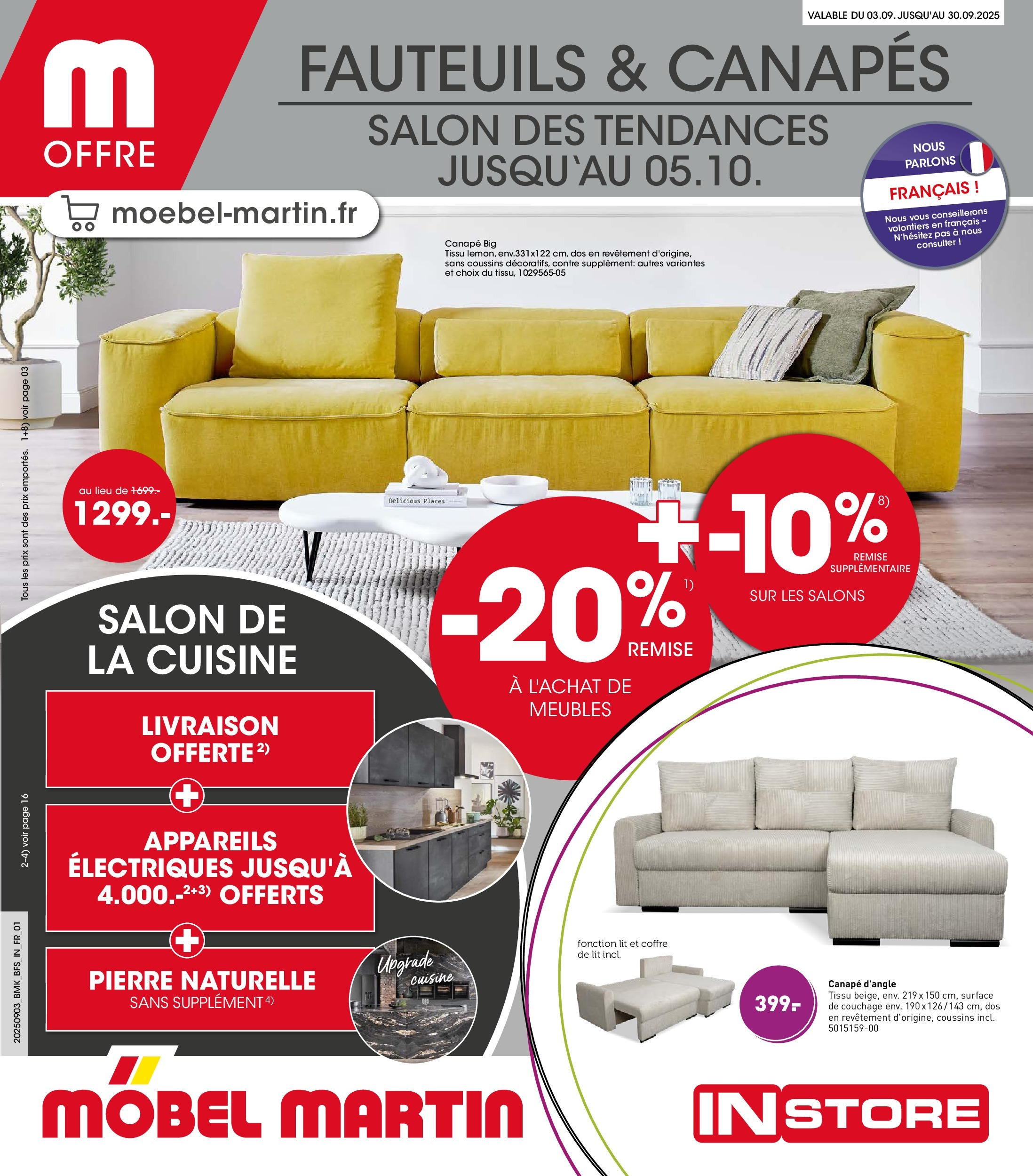 Möbel Martin - Möbel Martin: Offres hebdomadaires à partir du 02/09/2025 - promo en ligne | Page: 1 | Produits: Store, Lit, Canapé Möbel Martin - Möbel Martin: Offres hebdomadaires à partir du 02/09/2025 - promo en ligne | Page: 1 | Produits: Store, Lit, Canapé