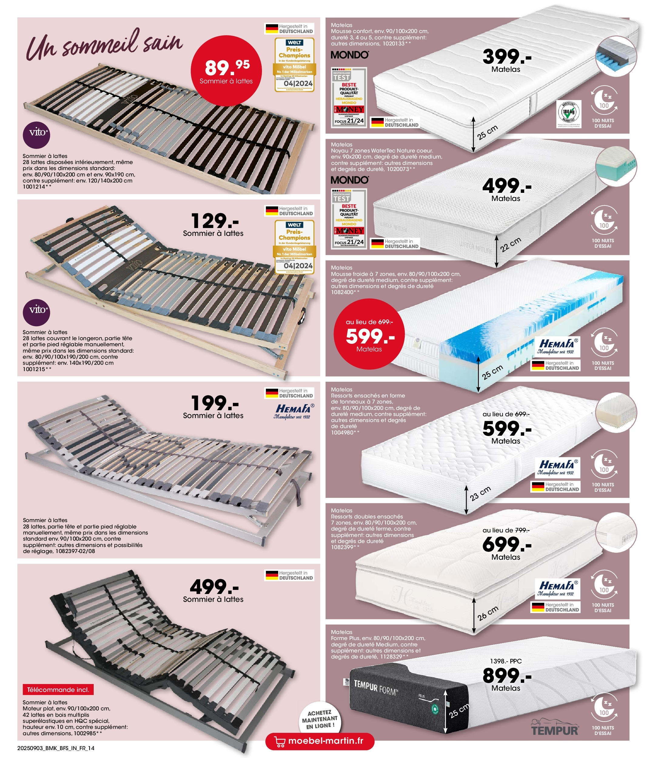 Möbel Martin - Möbel Martin: Offres hebdomadaires à partir du 02/09/2025 - promo en ligne | Page: 14 | Produits: Mousse, Matelas, Sommier, Télécommande Möbel Martin - Möbel Martin: Offres hebdomadaires à partir du 02/09/2025 - promo en ligne | Page: 14 | Produits: Mousse, Matelas, Sommier, Télécommande