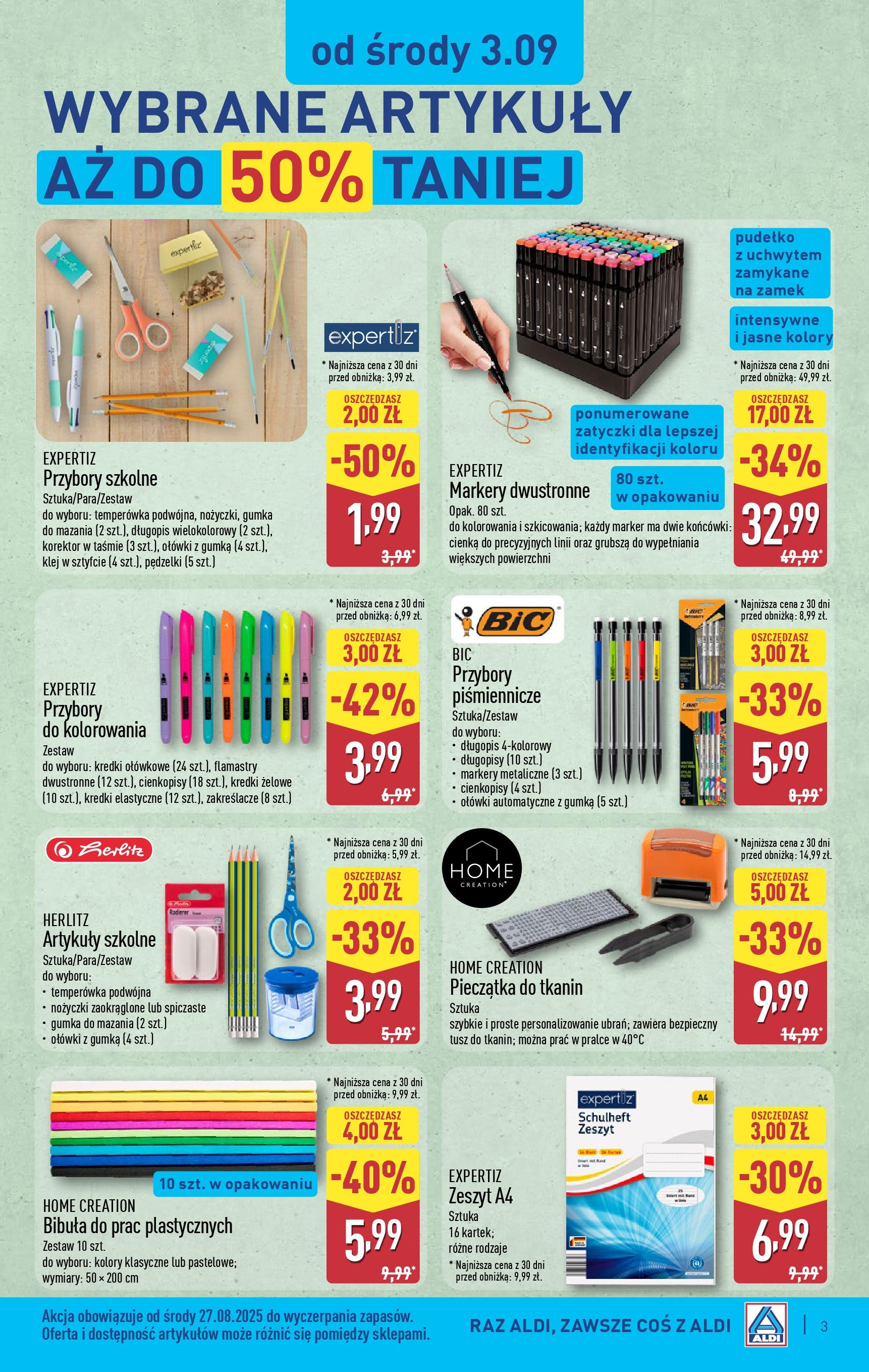 Aldi Gazetka - Hity od Środy i od Soboty od 03.09.2025 | Nowa PDF gazetka | Strona: 3 | Produkty: Temperówka, Zeszyt, Pudełko, Korektor Aldi Gazetka - Hity od Środy i od Soboty od 03.09.2025 - Ulotka PDF, promocje | Strona: 3 | Produkty: Temperówka, Zeszyt, Pudełko, Korektor