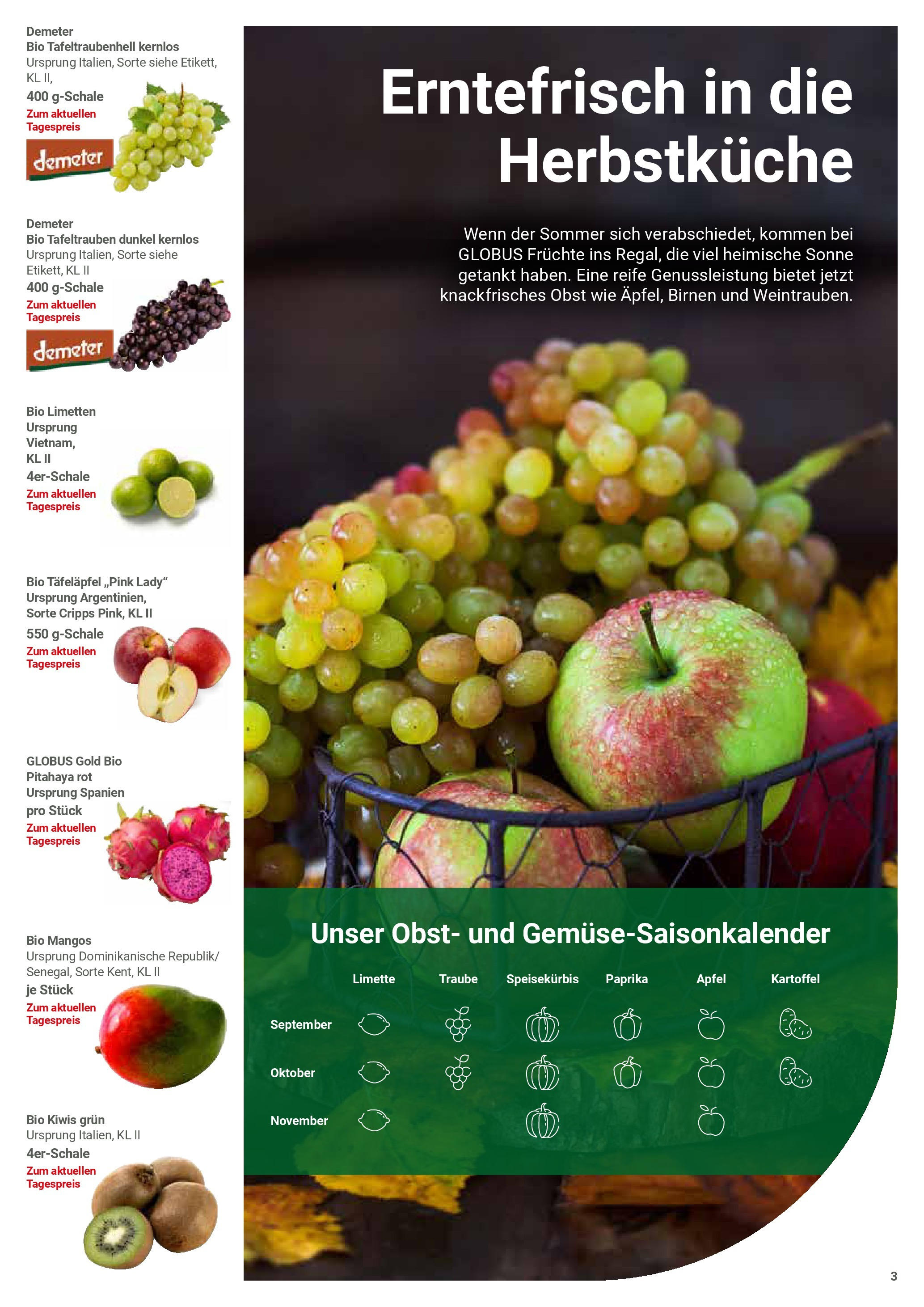 Globus prospekt Hamburg	 (ab 25.08.2025) » Angebote online | Seite: 3 | Produkte: Äpfel, Paprika, Obst, Limette
