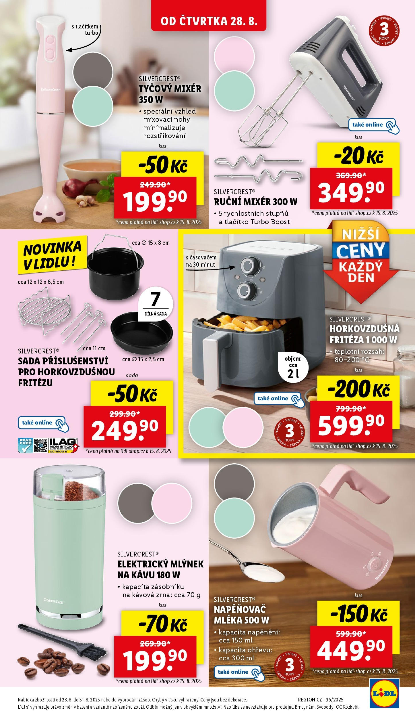 LIDL leták | 25.08.2025 | Akční leták příští týden | Strana: 25 | Produkty: Tyčový mixér, Mlýnek na kávu, Mlýnek, Mixér Lidl leták od 25.08.2025 - Nový akční leták | Strana: 25 | Produkty: Tyčový mixér, Mlýnek na kávu, Mlýnek, Mixér