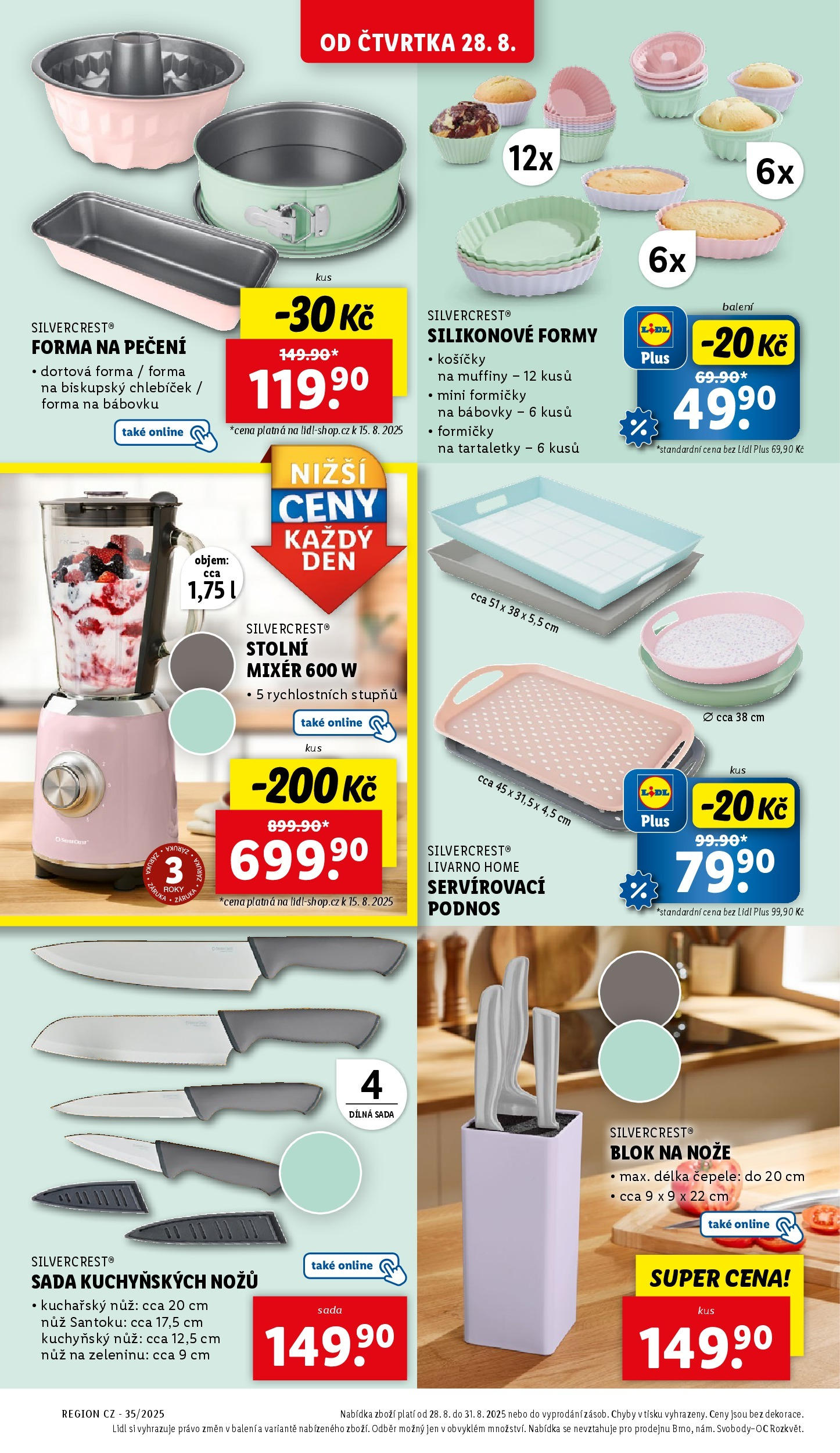 LIDL leták | 25.08.2025 | Akční leták příští týden | Strana: 26 | Produkty: Podnos, Blok, Forma, Košíčky na muffiny Lidl leták od 25.08.2025 - Nový akční leták | Strana: 26 | Produkty: Podnos, Blok, Forma, Košíčky na muffiny