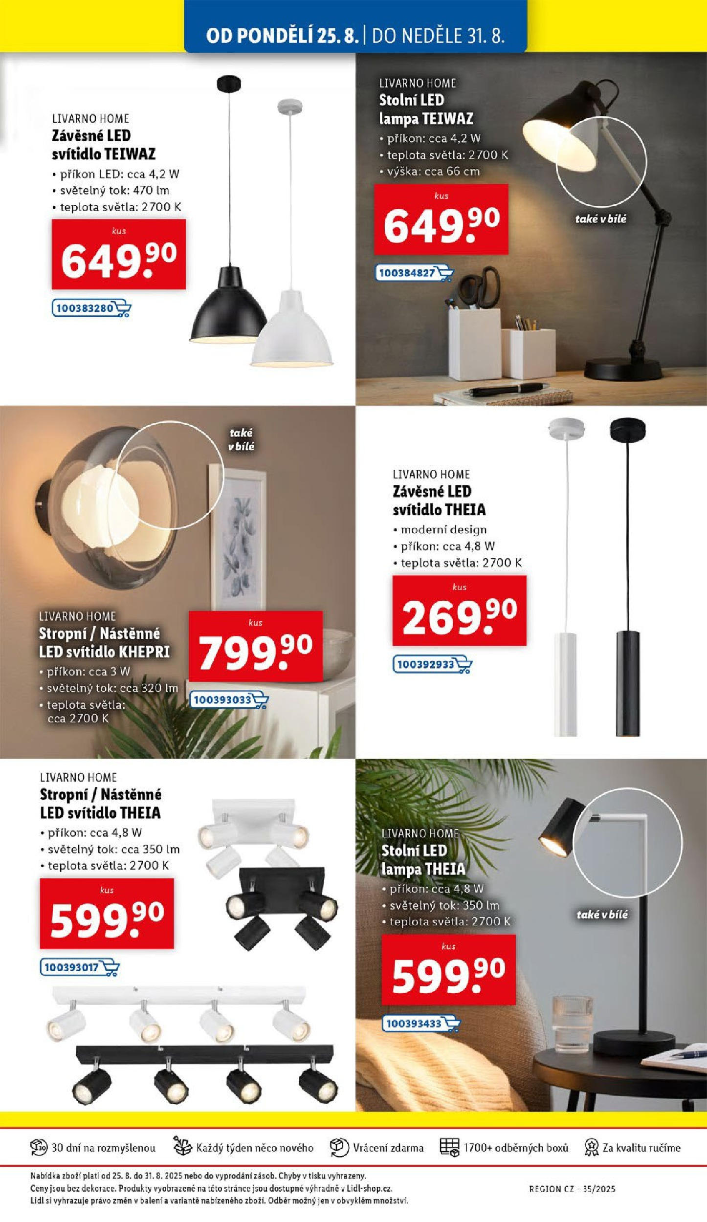 LIDL leták | 25.08.2025 | Akční leták příští týden | Strana: 13 | Produkty: LED lampa, Lampa, LED Lidl leták od 25.08.2025 - Nový akční leták | Strana: 13 | Produkty: LED lampa, Lampa, LED