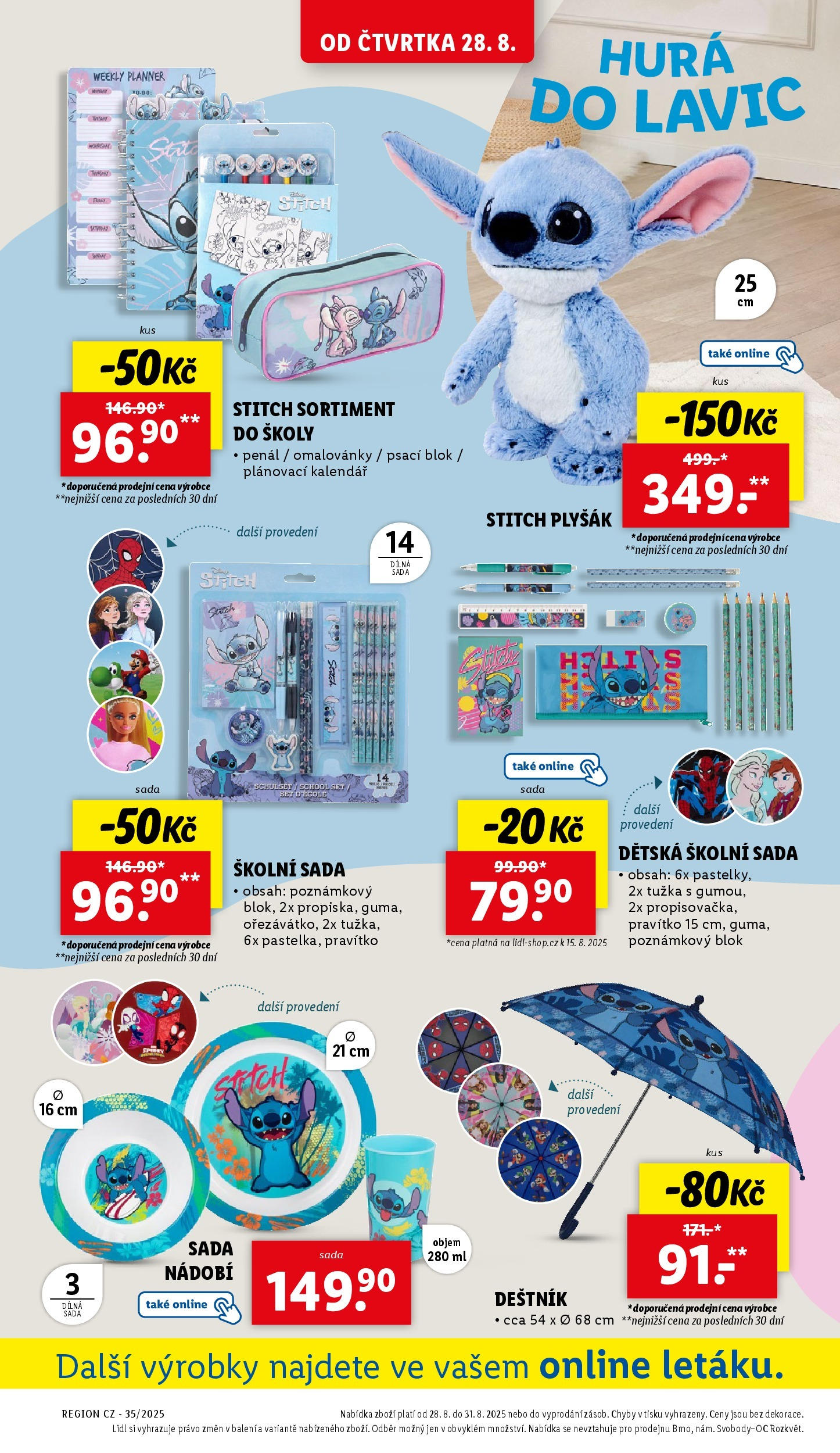 LIDL leták | 25.08.2025 | Akční leták příští týden | Strana: 36 | Produkty: Penál, Deštník, Sada nádobí, Kalendář Lidl leták od 25.08.2025 - Nový akční leták | Strana: 36 | Produkty: Penál, Deštník, Sada nádobí, Kalendář
