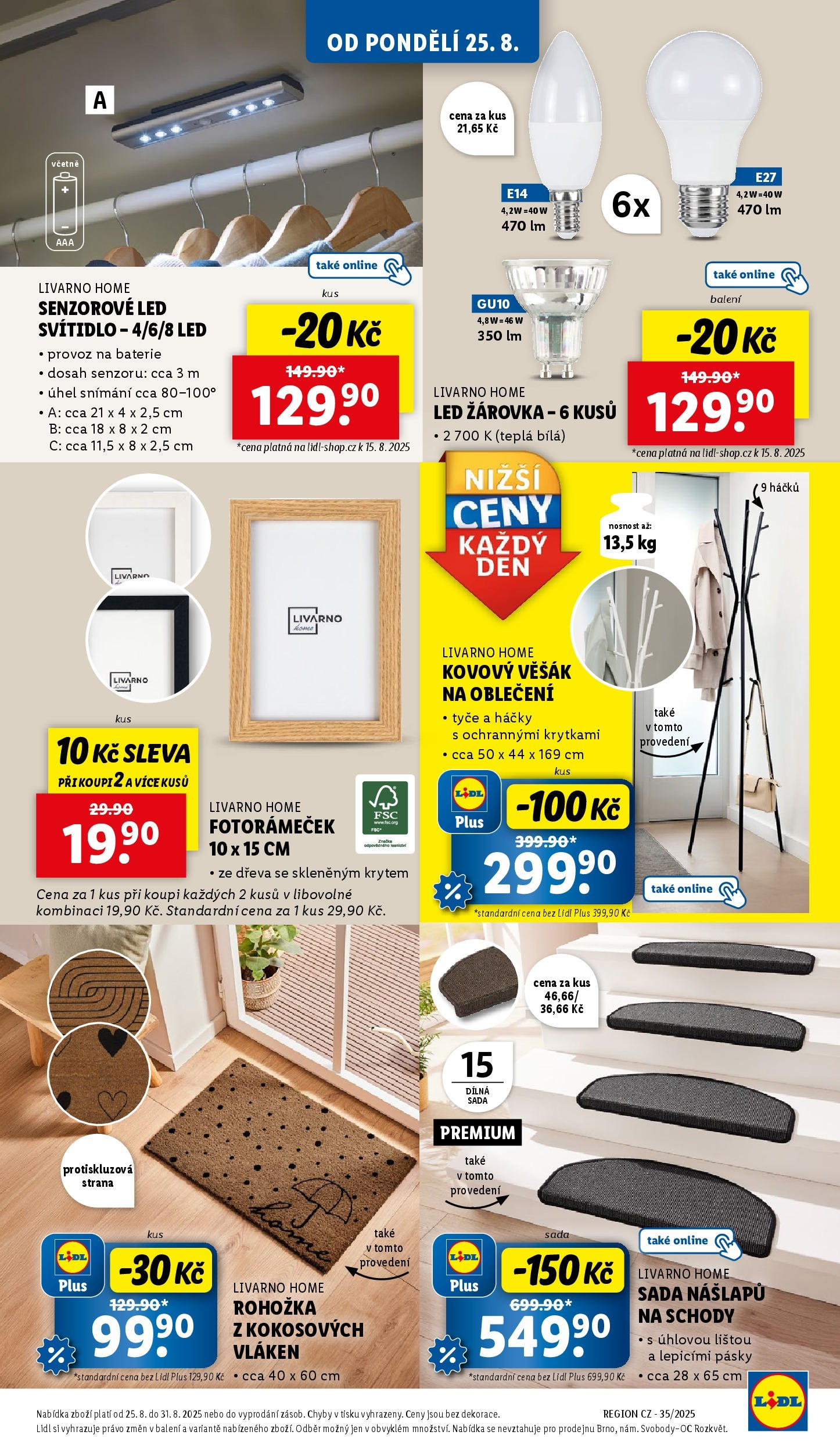 LIDL leták | 25.08.2025 | Akční leták příští týden | Strana: 5 | Produkty: Baterie, Oblečení, Rohožka, LED Lidl leták od 25.08.2025 - Nový akční leták | Strana: 5 | Produkty: Baterie, Oblečení, Rohožka, LED