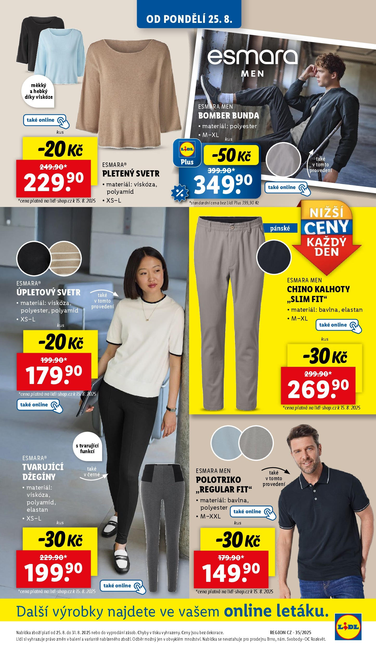 LIDL leták | 25.08.2025 | Akční leták příští týden | Strana: 9 | Produkty: Svetr, Bunda, Kalhoty Lidl leták od 25.08.2025 - Nový akční leták | Strana: 9 | Produkty: Svetr, Bunda, Kalhoty