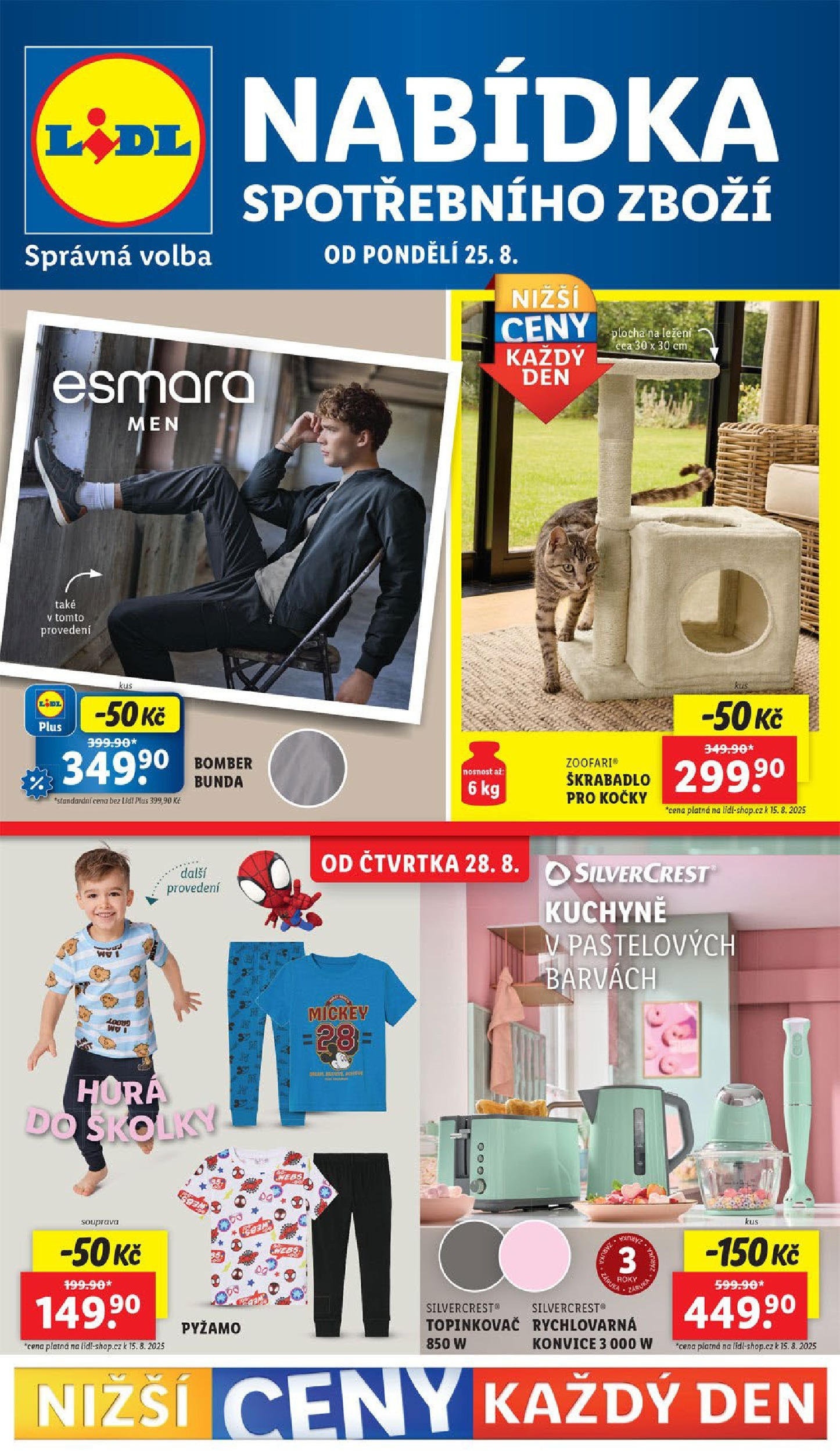 LIDL leták | 25.08.2025 | Akční leták příští týden | Strana: 1 | Produkty: Škrabadlo pro kočky, Konvice, Topinkovač, Škrabadlo Lidl leták od 25.08.2025 - Nový akční leták | Strana: 1 | Produkty: Škrabadlo pro kočky, Konvice, Topinkovač, Škrabadlo