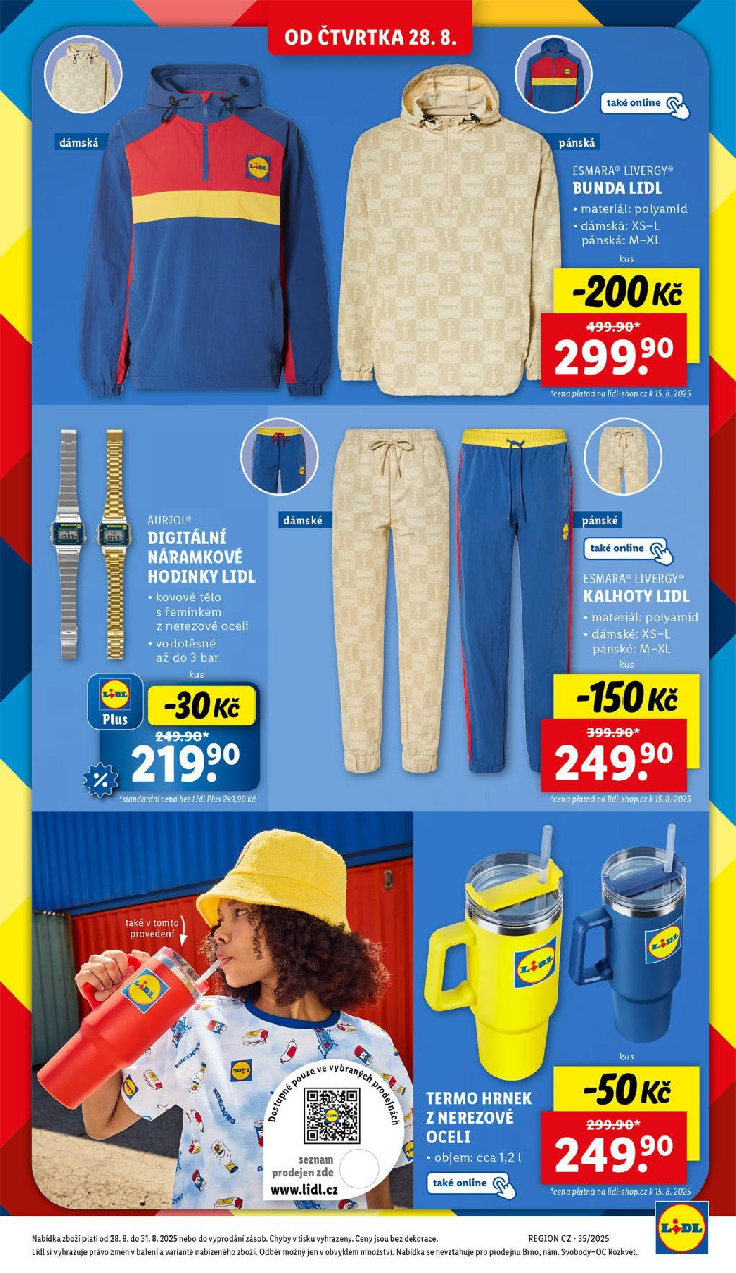 LIDL leták | 25.08.2025 | Akční leták příští týden | Strana: 38 | Produkty: Bunda, Kalhoty, Hrnek, Hodinky Lidl leták od 25.08.2025 - Nový akční leták | Strana: 38 | Produkty: Bunda, Kalhoty, Hrnek, Hodinky