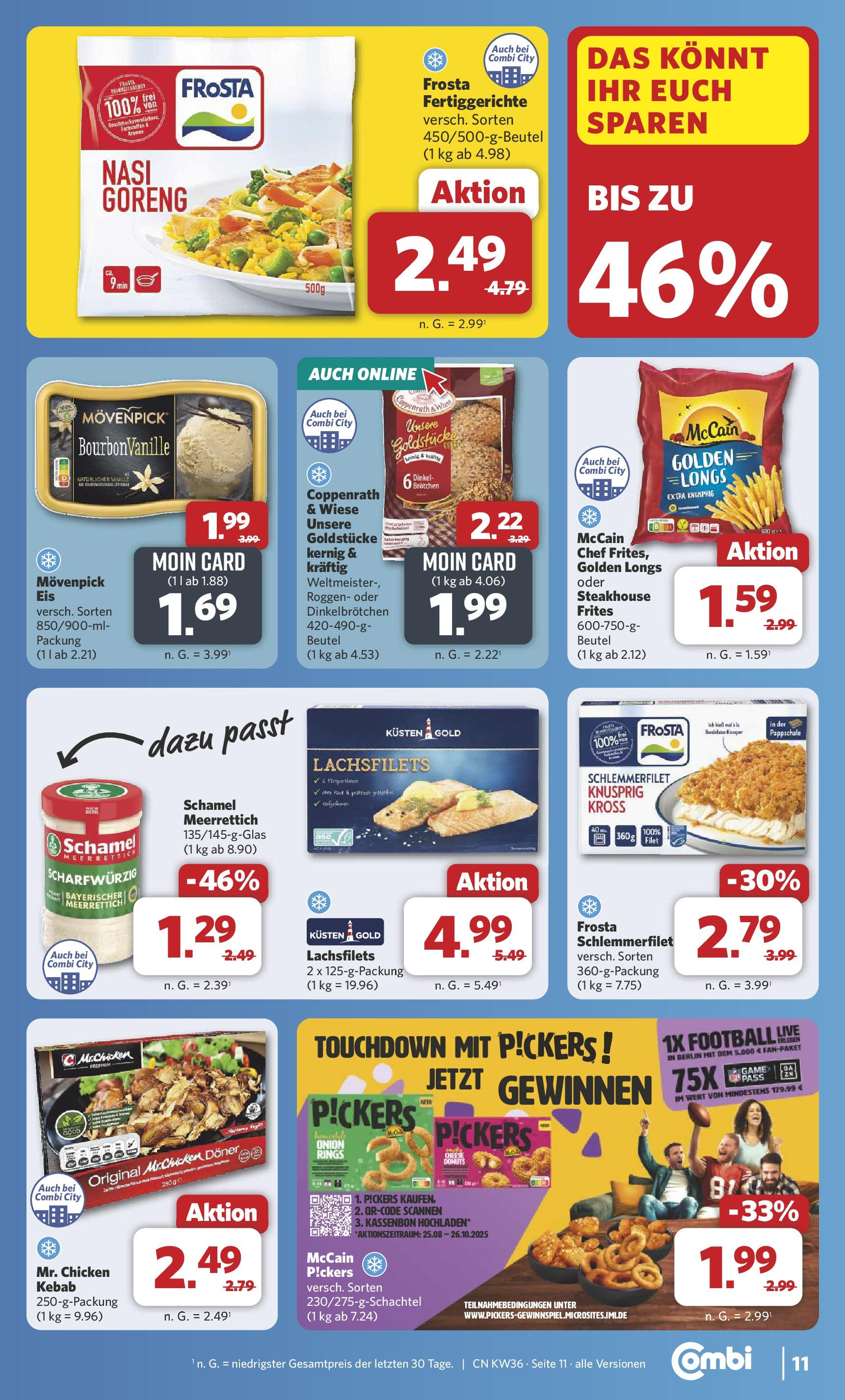 Combi Prospekt Twistringen (ab 01.09.2025) zum Blättern | Seite: 15 | Produkte: McCain, Frosta, Fertiggerichte, Bourbon Combi Prospekt Twistringen (ab 01.09.2025) zum Blättern | Seite: 15 | Produkte: McCain, Frosta, Fertiggerichte, Bourbon