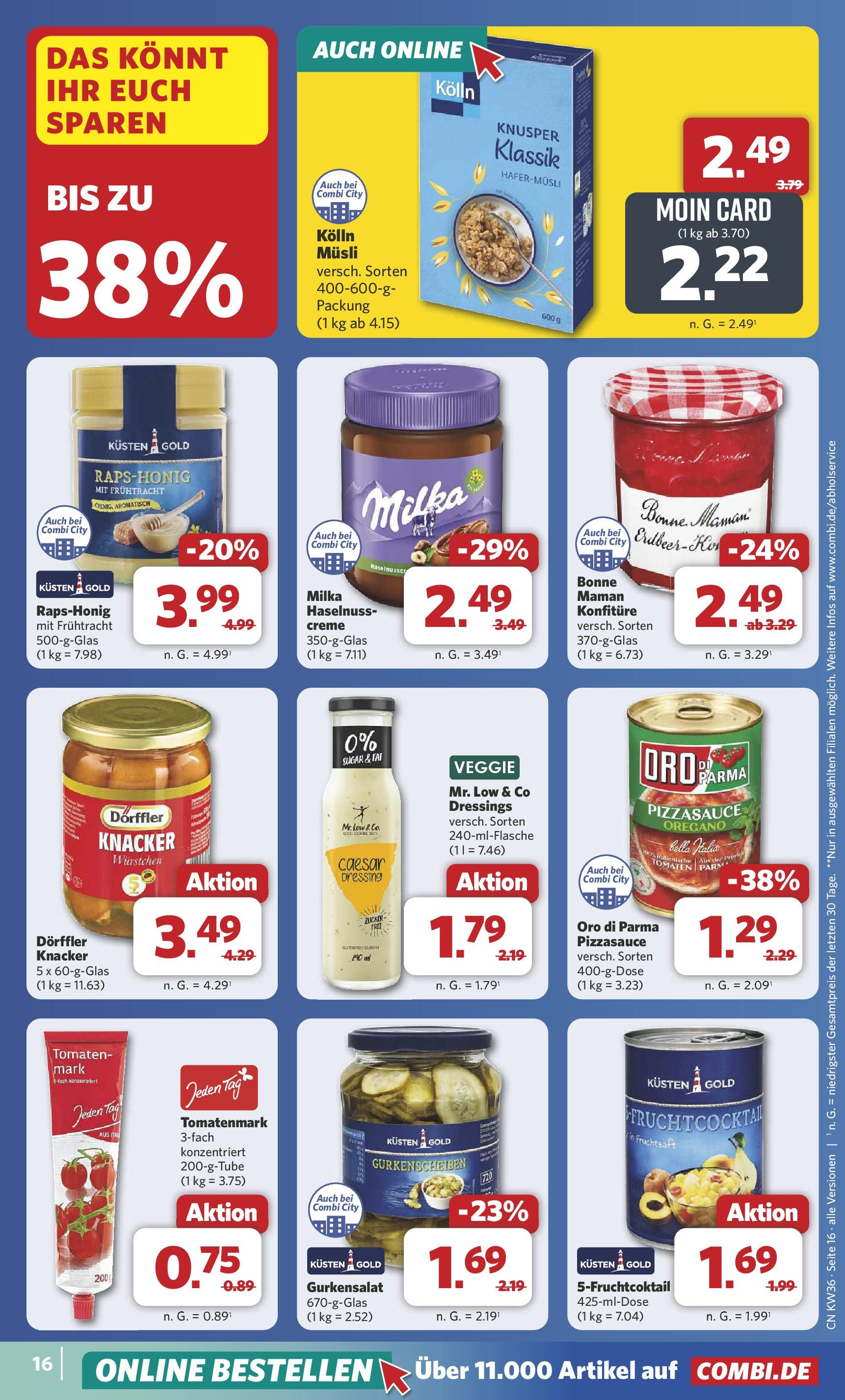 Combi Prospekt Twistringen (ab 01.09.2025) zum Blättern | Seite: 23 | Produkte: Musli, Kolln musli, Tomaten, Zucker Combi Prospekt Twistringen (ab 01.09.2025) zum Blättern | Seite: 23 | Produkte: Musli, Kolln musli, Tomaten, Zucker