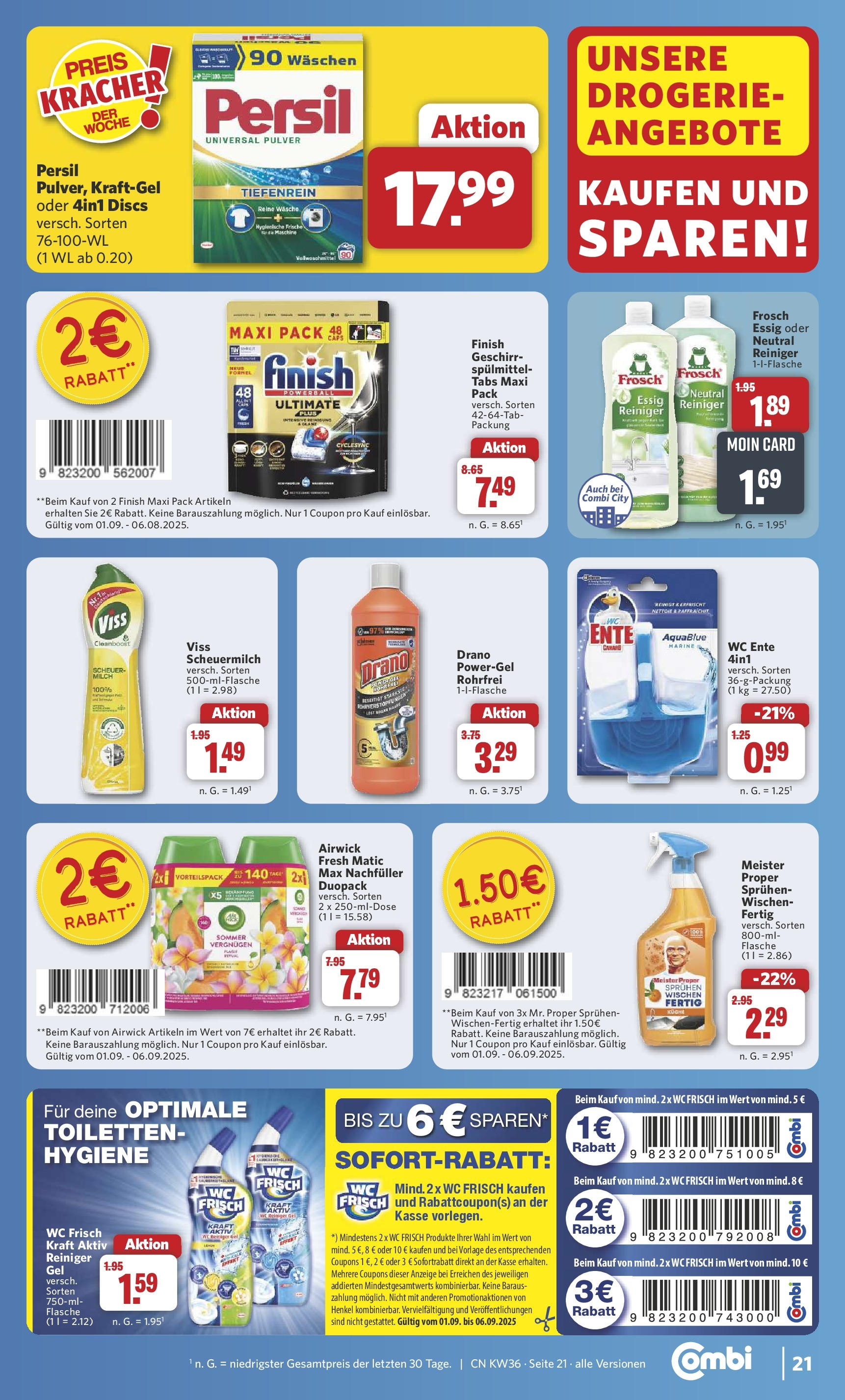 Combi Prospekt Twistringen (ab 01.09.2025) zum Blättern | Seite: 29 | Produkte: Essig, Küche, Finish, Ente Combi Prospekt Twistringen (ab 01.09.2025) zum Blättern | Seite: 29 | Produkte: Essig, Küche, Finish, Ente