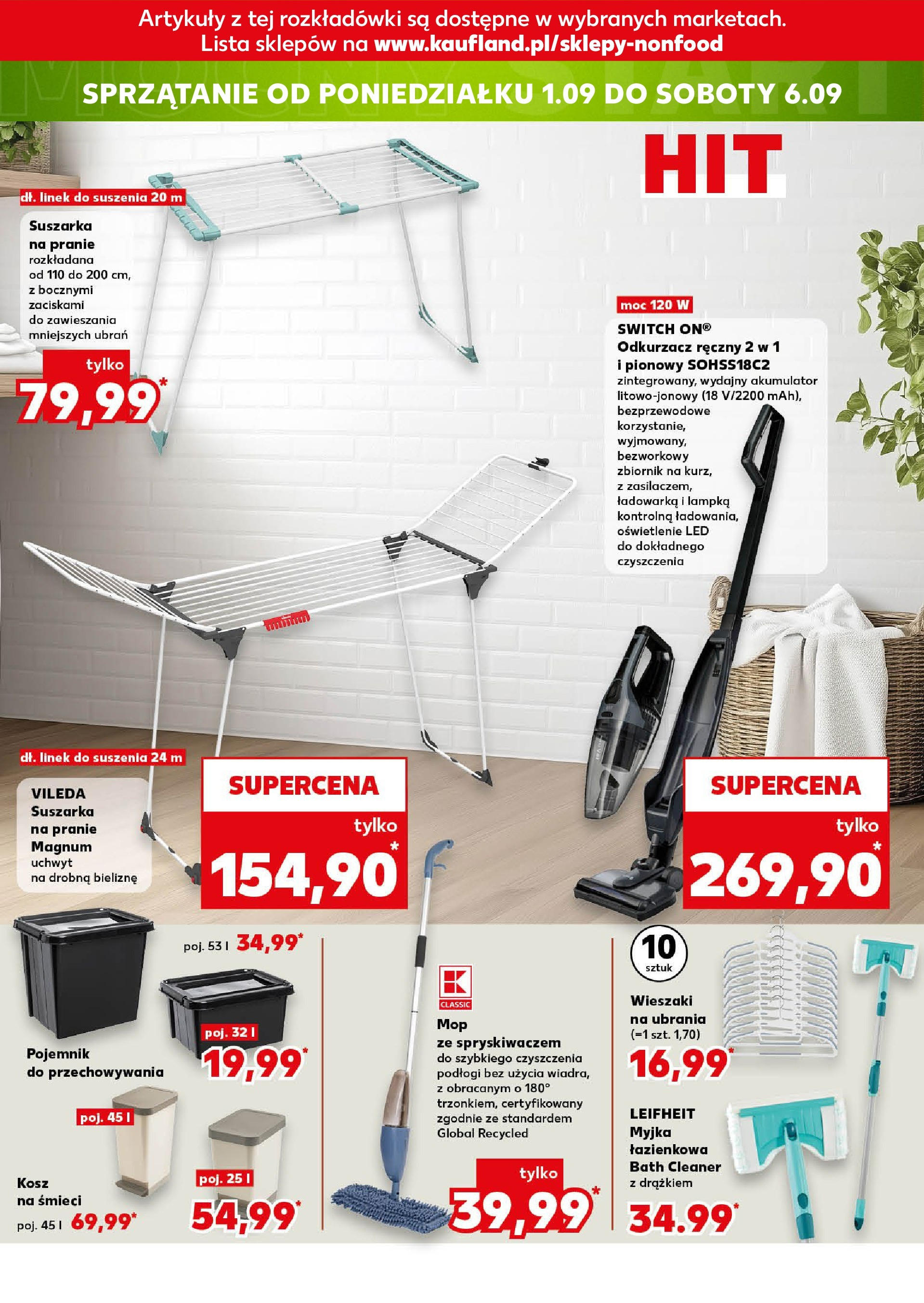 Kaufland gazetka - Mega okazje (28.08.2025) - od jutra | Strona: 18 | Produkty: Suszarka na pranie, Ładowarka, Cleaner, Vileda Kaufland gazetka - Mega okazje od 28.08.2025 - od jutra PDF | Strona: 18 | Produkty: Suszarka na pranie, Ładowarka, Cleaner, Vileda