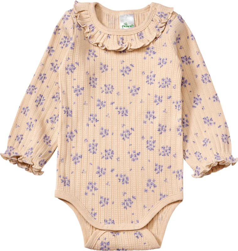 ALANA Body Langarm mit Blumen-Muster & Ajour-Struktur, beige, Gr. 86/92