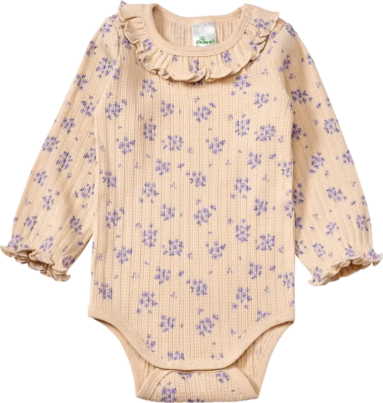 ALANA Body Langarm mit Blumen-Muster & Ajour-Struktur, beige, Gr. 86/92