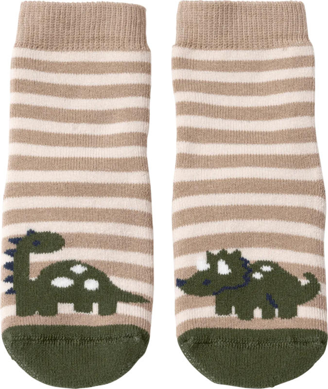 ALANA Stoppersocken mit Dino-Motiv, braun, Gr. 23/24