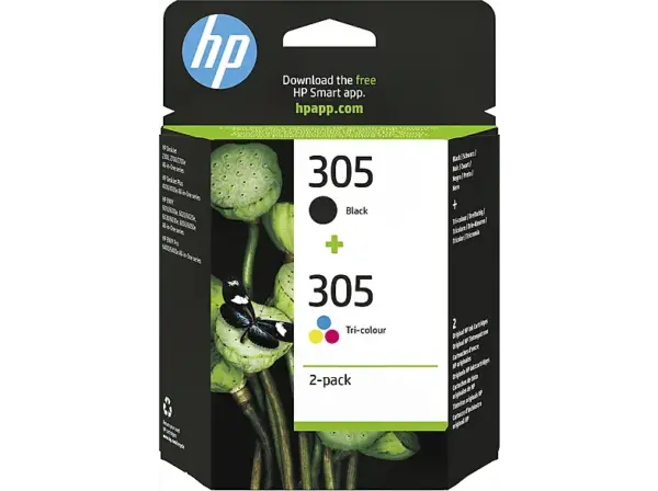 HP 305, schwarz/farbig; Tinte auf Pigmentbasis