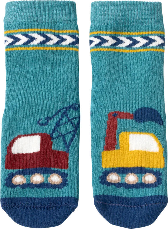 ALANA Stoppersocken mit Bagger-Motiv, grün, Gr. 21/22