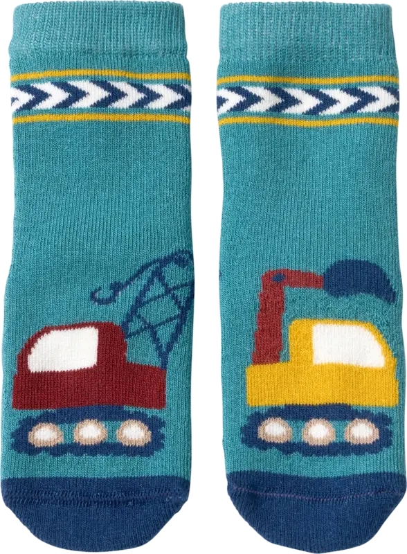 ALANA Stoppersocken mit Bagger-Motiv, grün, Gr. 21/22