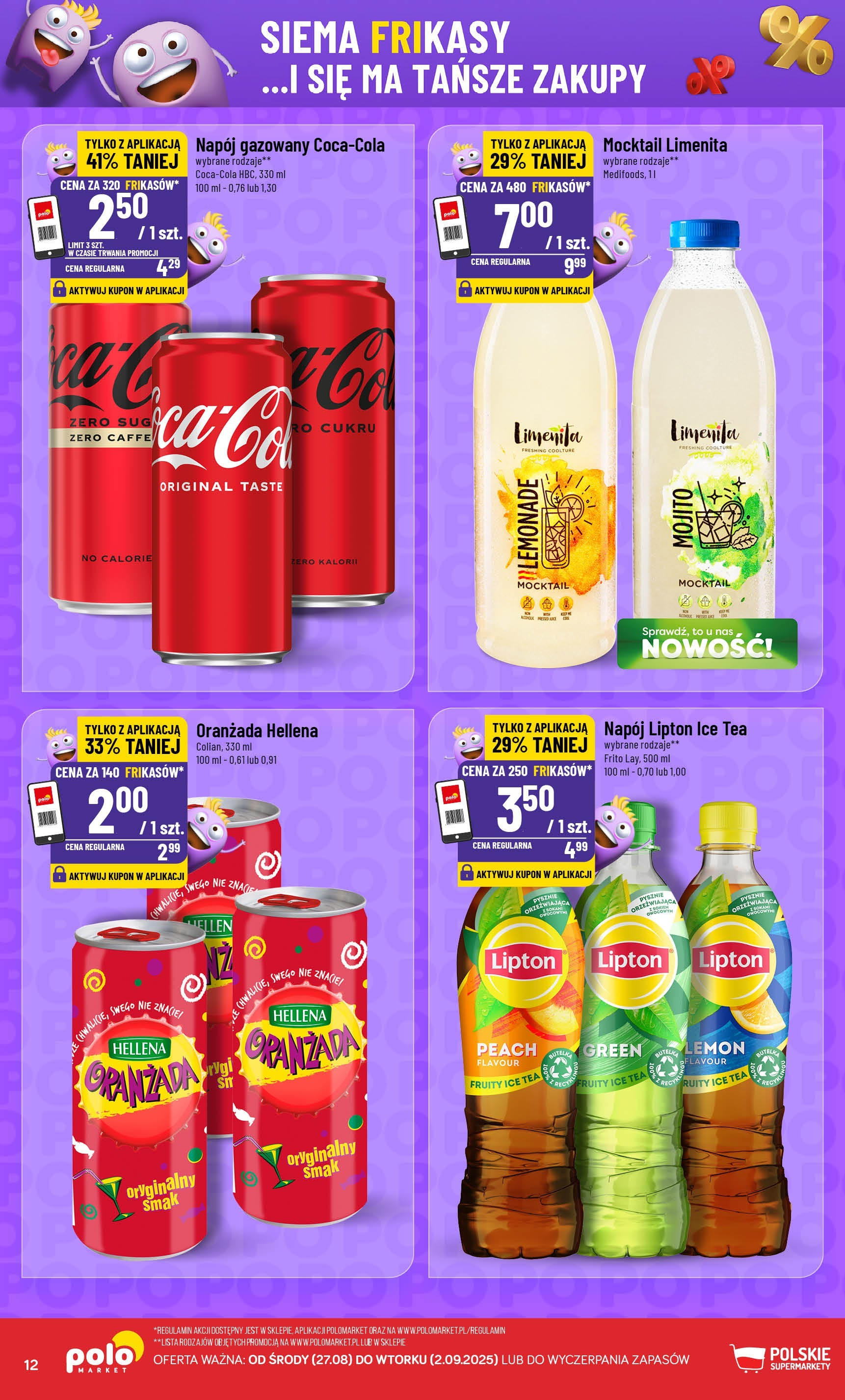 POLOmarket gazetka od jutra (27.08.2025) | Nowa PDF | Strona: 12 | Produkty: Ice Tea, Oranżada hellena POLOmarket gazetka od jutra (27.08.2025) - Nowa PDF | Strona: 12 | Produkty: Ice Tea, Oranżada hellena