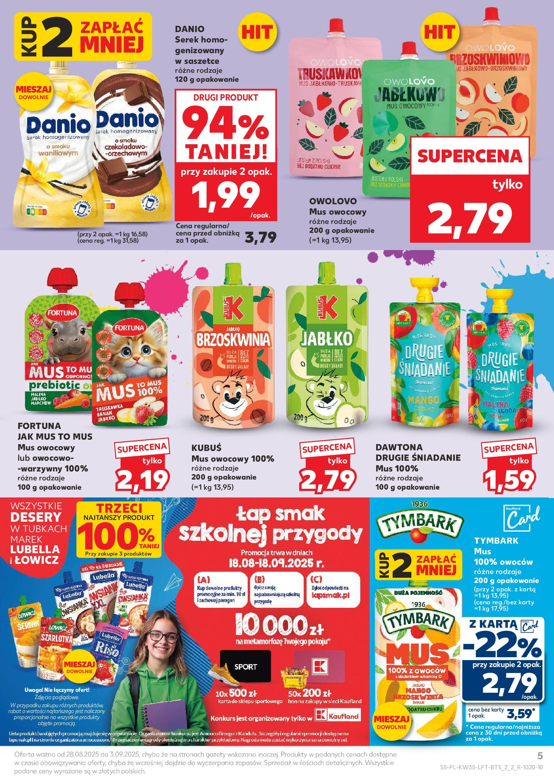 Kaufland gazetka (28.08.2025) - od jutra | Strona: 5 | Produkty: Karta, Malina, Owsianka, Banan Kaufland gazetka od 28.08.2025 - od jutra PDF | Strona: 5 | Produkty: Karta, Malina, Owsianka, Banan
