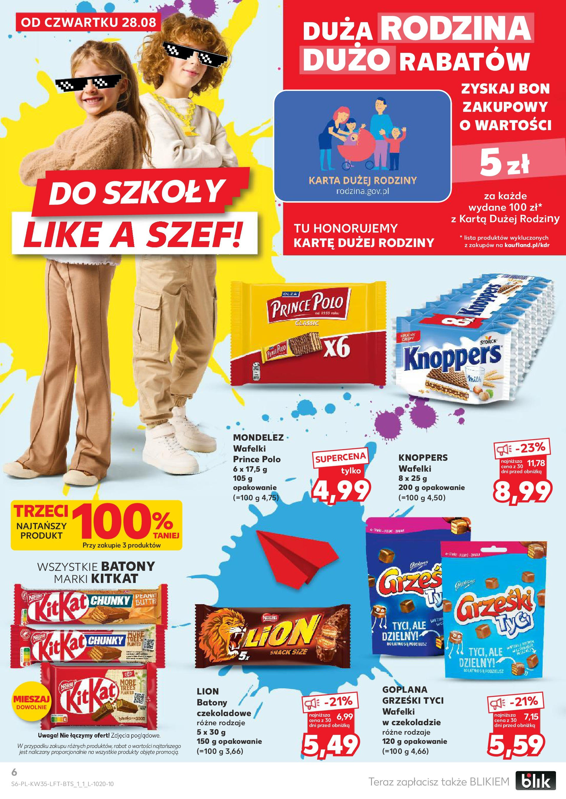 Kaufland gazetka (28.08.2025) - od jutra | Strona: 6 | Produkty: Knoppers, Karta, Wafelki Kaufland gazetka od 28.08.2025 - od jutra PDF | Strona: 6 | Produkty: Knoppers, Karta, Wafelki