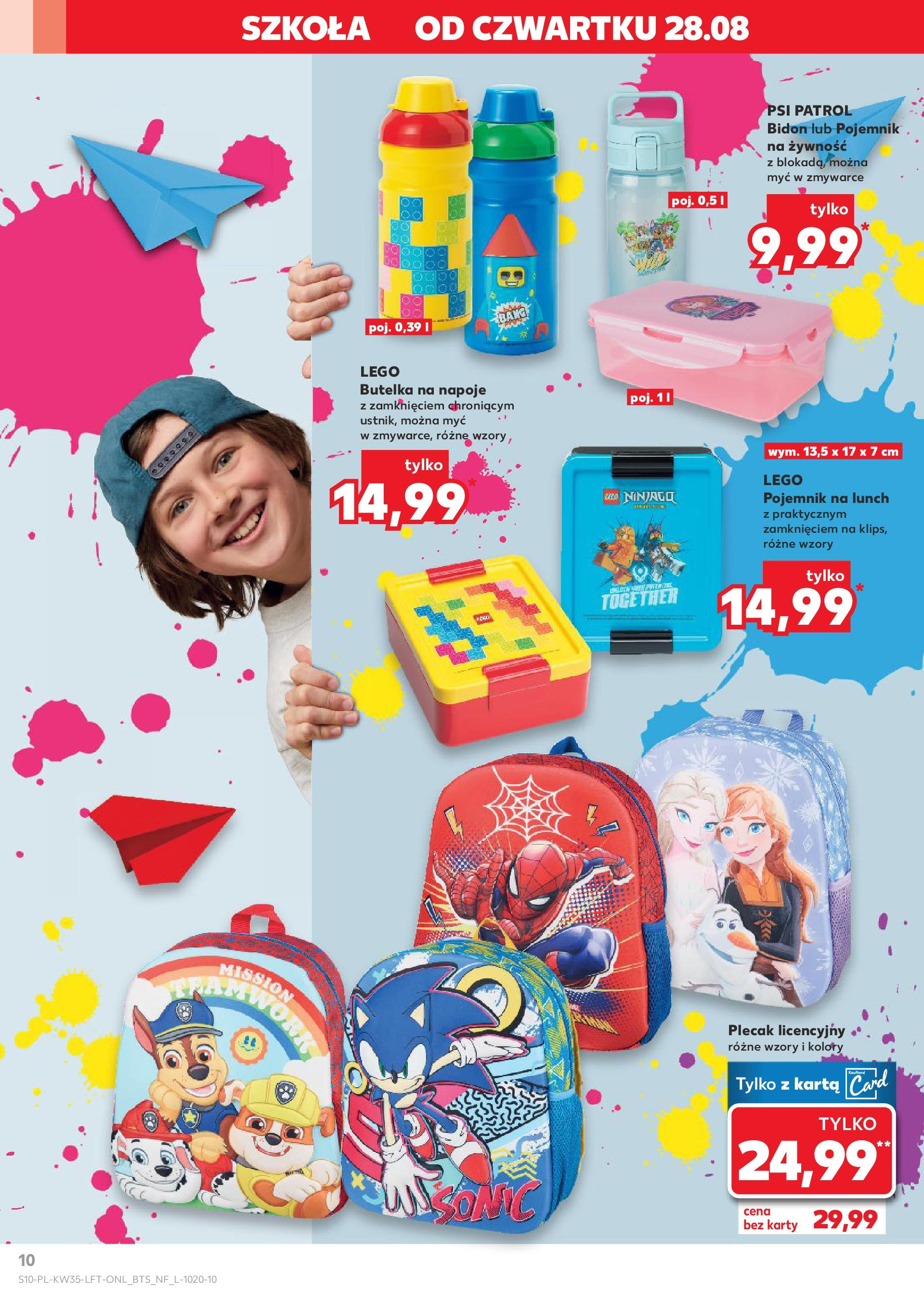 Kaufland gazetka (28.08.2025) - od jutra | Strona: 10 | Produkty: Karta, Plecak, Napoje, Lego Kaufland gazetka od 28.08.2025 - od jutra PDF | Strona: 10 | Produkty: Karta, Plecak, Napoje, Lego