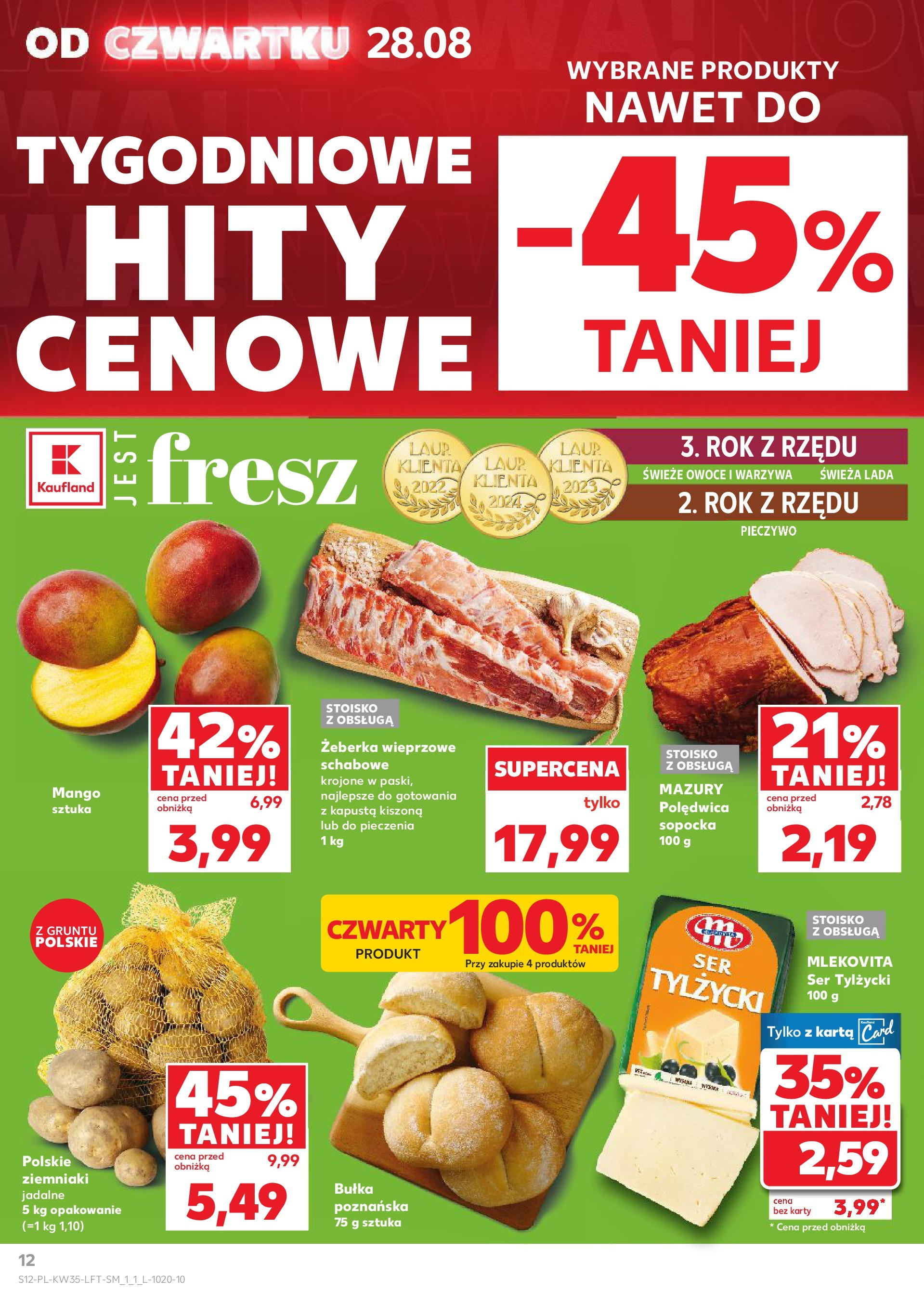Kaufland gazetka (28.08.2025) - od jutra | Strona: 12 | Produkty: Pieczywo, Kapusta, Ser, Ziemniaki Kaufland gazetka od 28.08.2025 - od jutra PDF | Strona: 12 | Produkty: Pieczywo, Kapusta, Ser, Ziemniaki