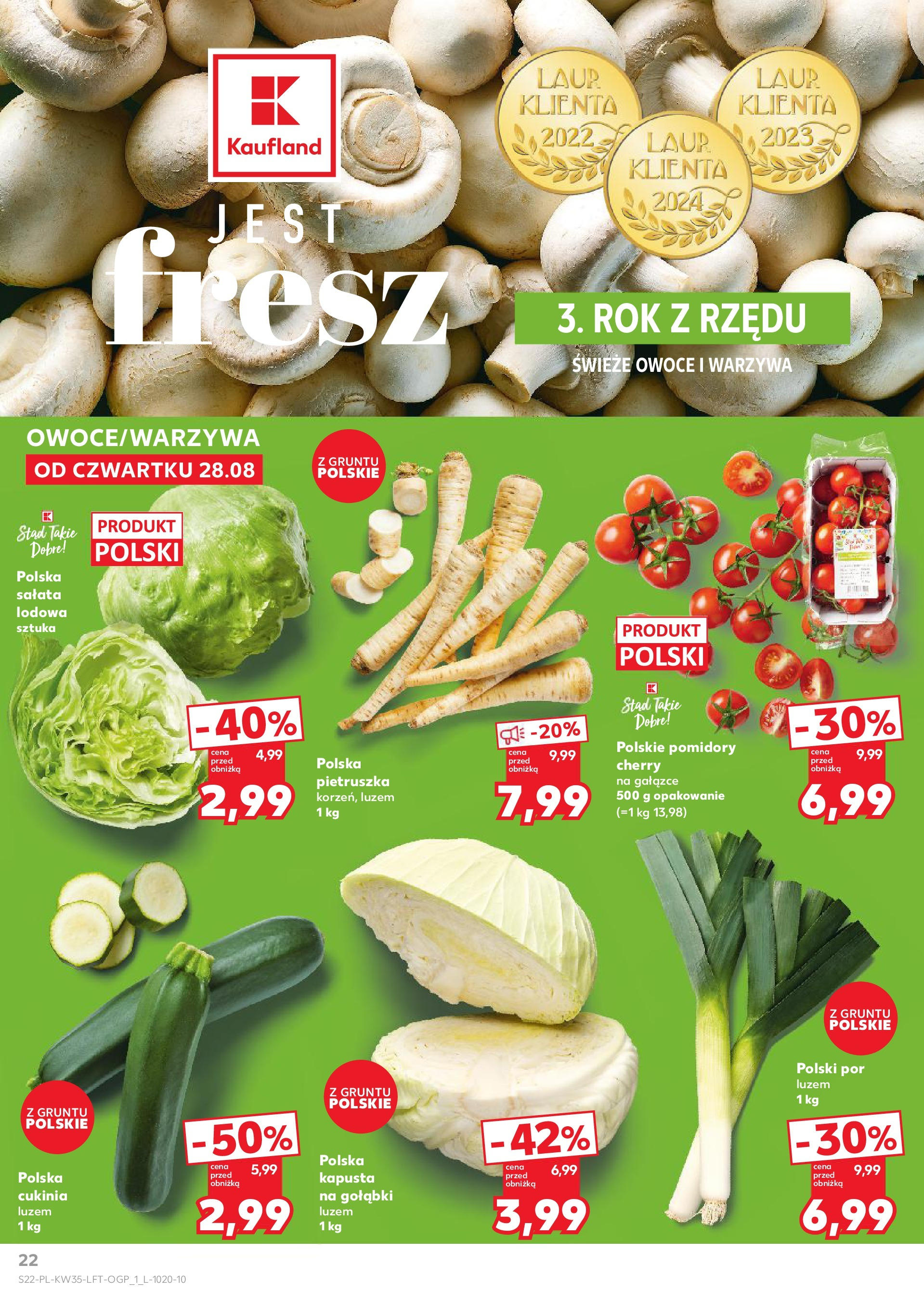Kaufland gazetka (28.08.2025) - od jutra | Strona: 22 | Produkty: Kapusta, Pietruszka, Cukinia, Owoce Kaufland gazetka od 28.08.2025 - od jutra PDF | Strona: 22 | Produkty: Kapusta, Pietruszka, Cukinia, Owoce