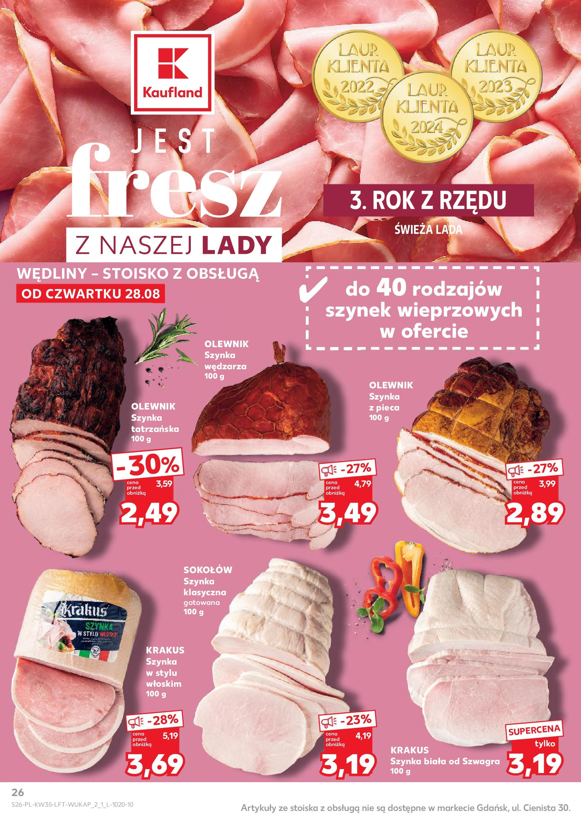 Kaufland gazetka (28.08.2025) - od jutra | Strona: 26 | Produkty: Szynka, Wędliny Kaufland gazetka od 28.08.2025 - od jutra PDF | Strona: 26 | Produkty: Szynka, Wędliny
