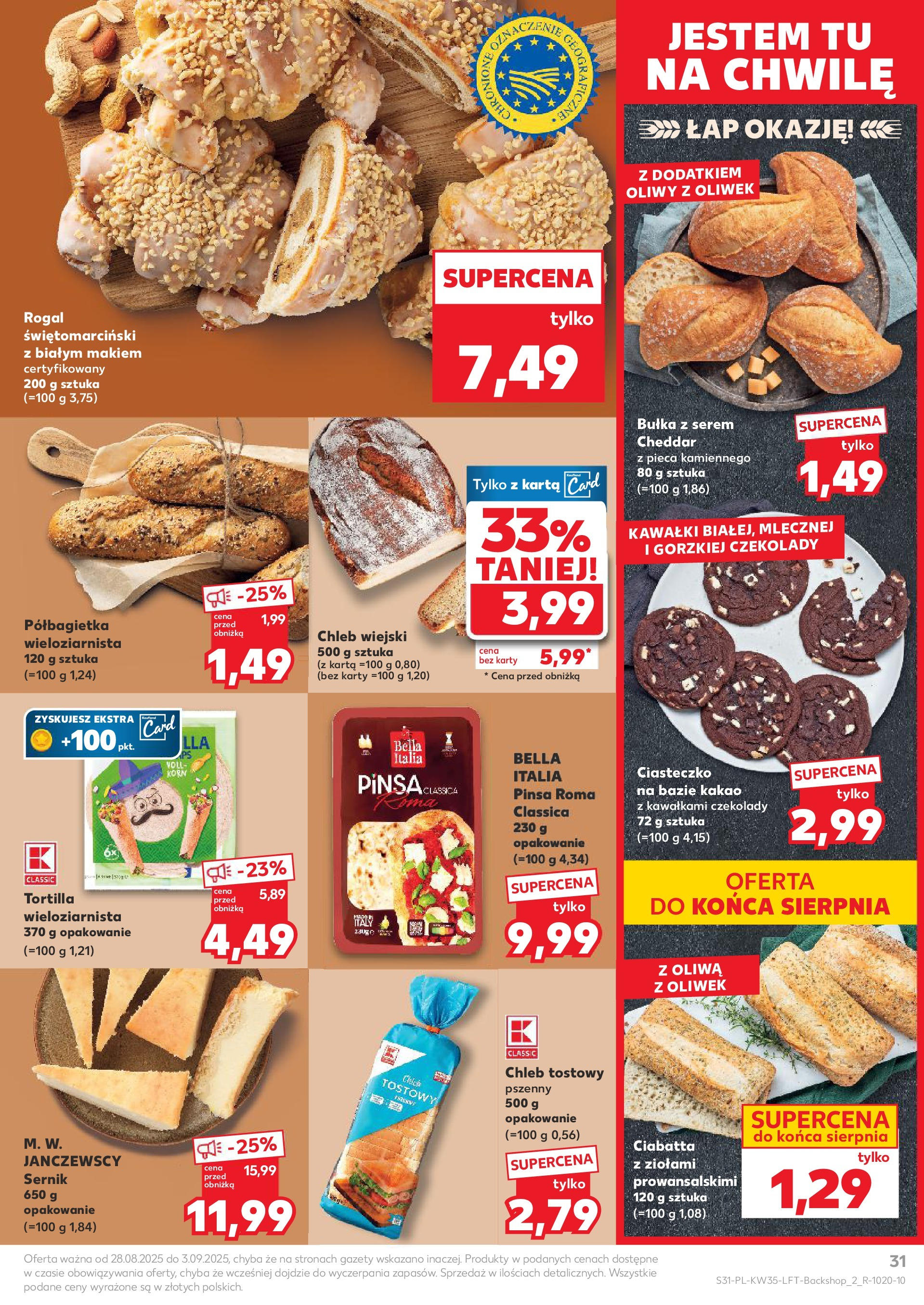 Kaufland gazetka (28.08.2025) - od jutra | Strona: 31 | Produkty: Karta, Chleb tostowy, Bułka, Chleb Kaufland gazetka od 28.08.2025 - od jutra PDF | Strona: 31 | Produkty: Karta, Chleb tostowy, Bułka, Chleb