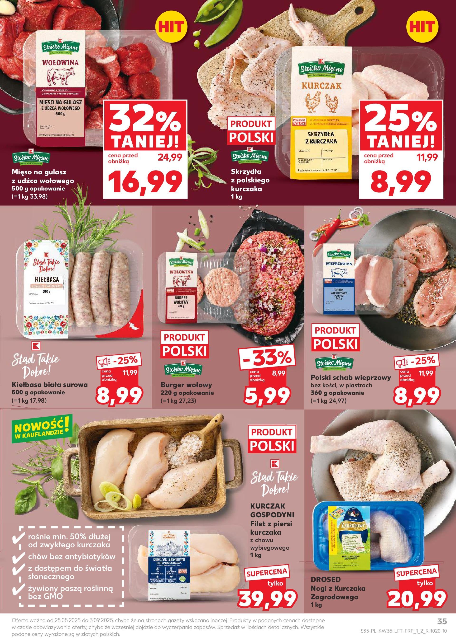 Kaufland gazetka (28.08.2025) - od jutra | Strona: 35 | Produkty: Kiełbasa, Schab, Piersi, Gulasz Kaufland gazetka od 28.08.2025 - od jutra PDF | Strona: 35 | Produkty: Kiełbasa, Schab, Piersi, Gulasz
