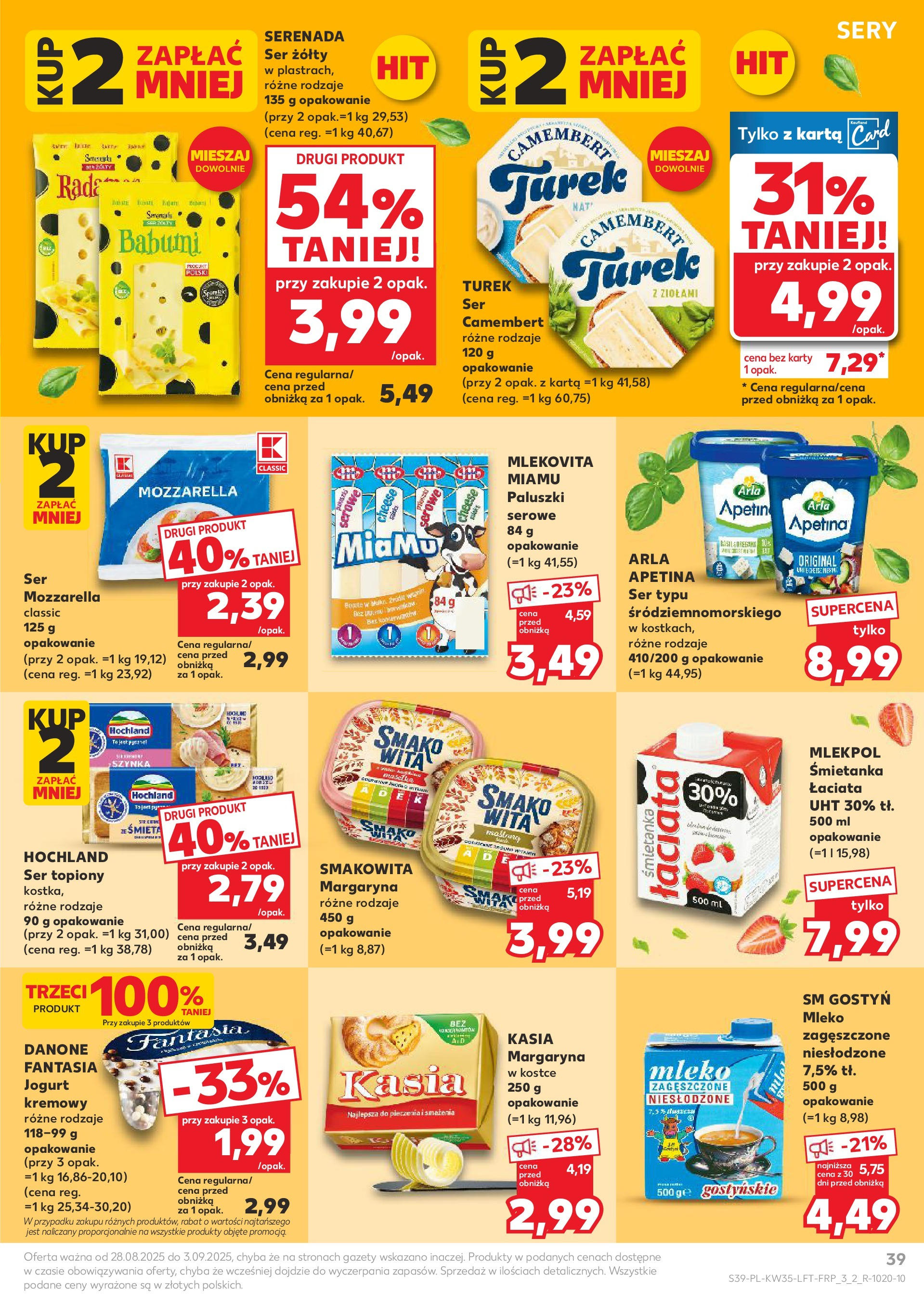 Kaufland gazetka (28.08.2025) - od jutra | Strona: 39 | Produkty: Ser topiony, Szynka, Mleko, Mozzarella Kaufland gazetka od 28.08.2025 - od jutra PDF | Strona: 39 | Produkty: Ser topiony, Szynka, Mleko, Mozzarella