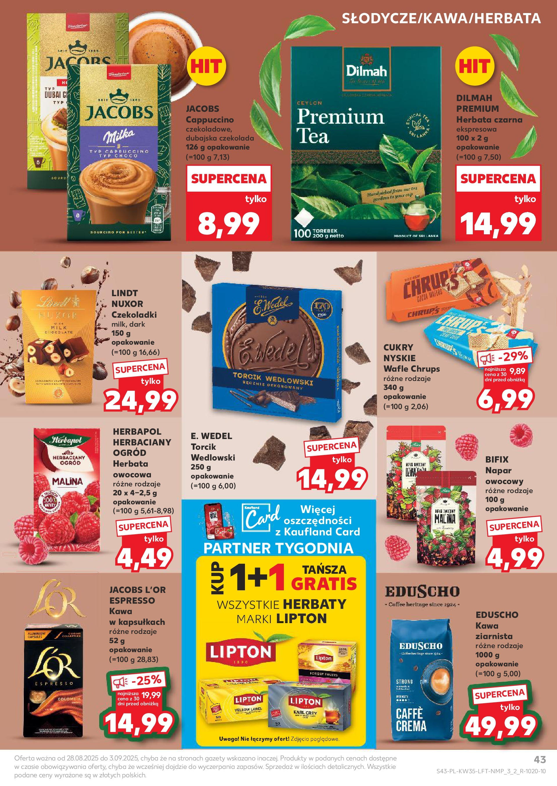 Kaufland gazetka (28.08.2025) - od jutra | Strona: 43 | Produkty: Malina, Kawa, Czekolada, Torcik wedlowski Kaufland gazetka od 28.08.2025 - od jutra PDF | Strona: 43 | Produkty: Malina, Kawa, Czekolada, Torcik wedlowski