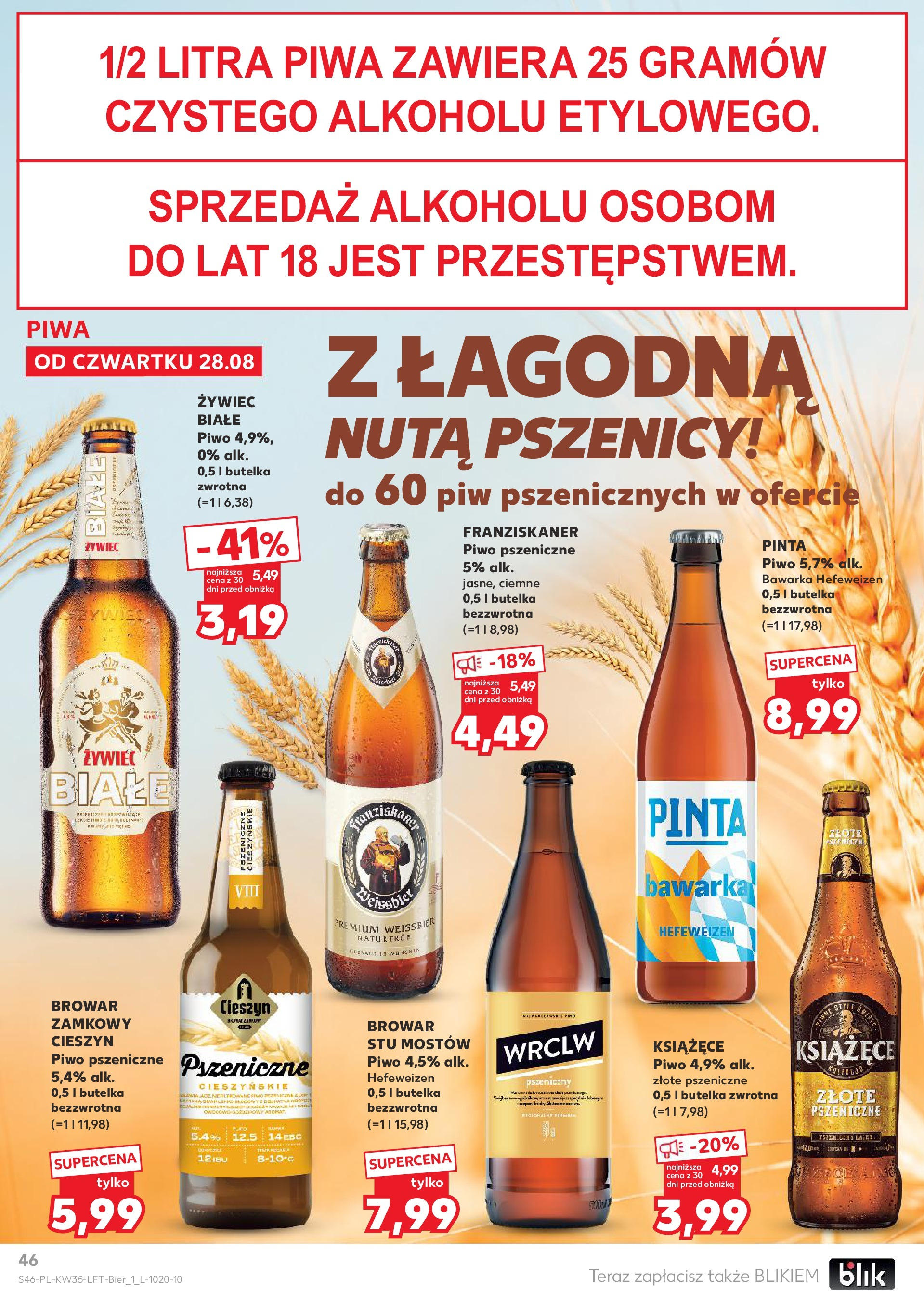Kaufland gazetka (28.08.2025) - od jutra | Strona: 46 | Produkty: Piwo pszeniczne, Piwo Kaufland gazetka od 28.08.2025 - od jutra PDF | Strona: 46 | Produkty: Piwo pszeniczne, Piwo