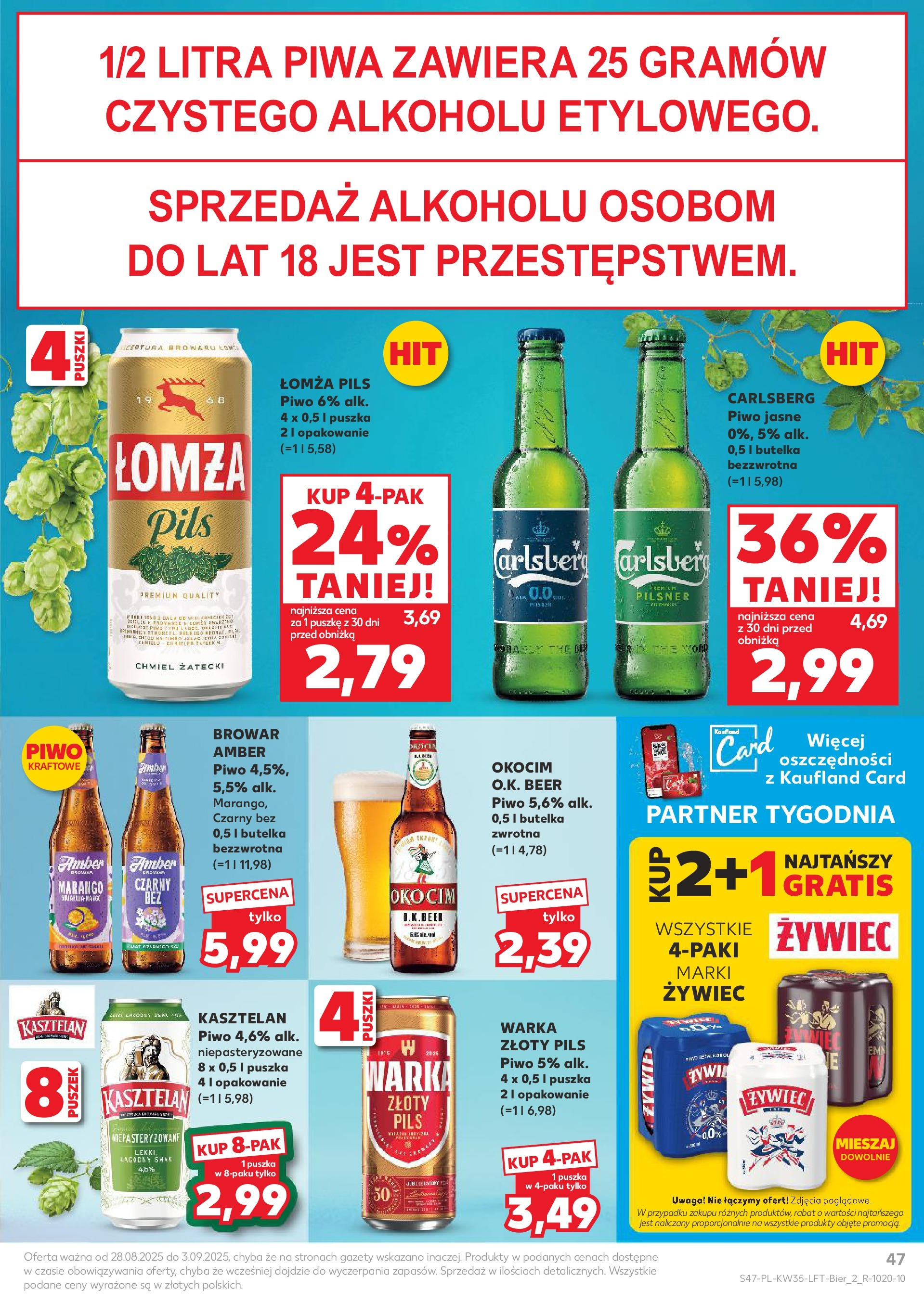 Kaufland gazetka (28.08.2025) - od jutra | Strona: 47 | Produkty: Warka, Piwo Kaufland gazetka od 28.08.2025 - od jutra PDF | Strona: 47 | Produkty: Warka, Piwo