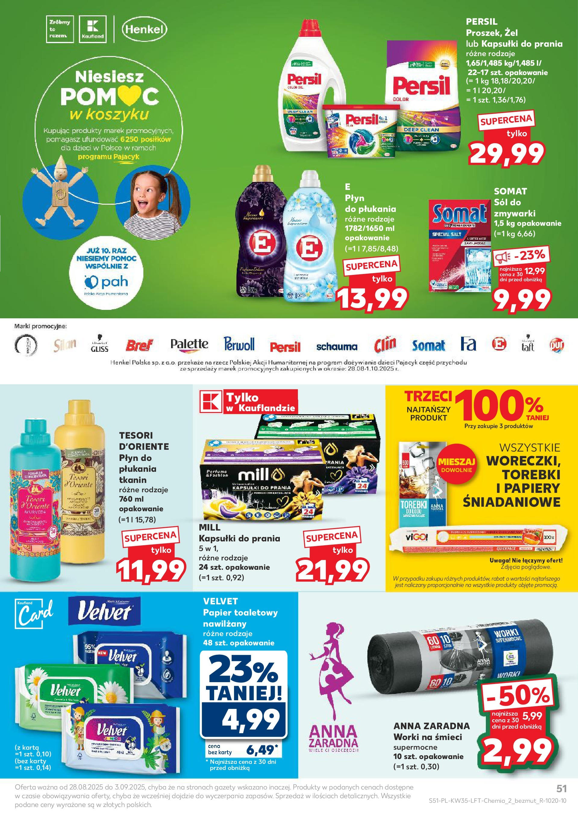 Kaufland gazetka (28.08.2025) - od jutra | Strona: 51 | Produkty: Karta, Persil, Torebki, Sól Kaufland gazetka od 28.08.2025 - od jutra PDF | Strona: 51 | Produkty: Karta, Persil, Torebki, Sól