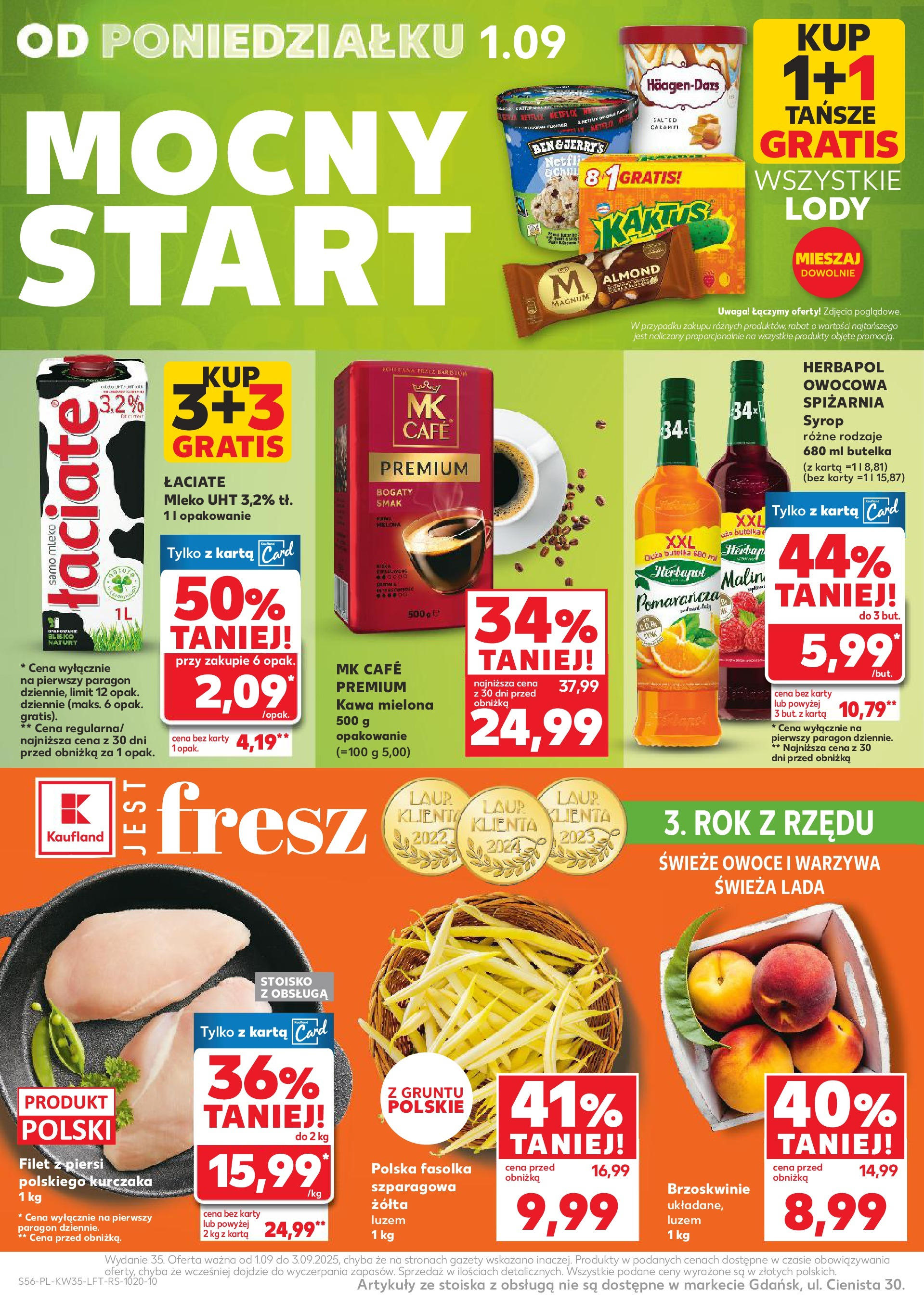 Kaufland gazetka (28.08.2025) - od jutra | Strona: 56 | Produkty: Karta, Piersi, Mleko, Brzoskwinie Kaufland gazetka od 28.08.2025 - od jutra PDF | Strona: 56 | Produkty: Karta, Piersi, Mleko, Brzoskwinie