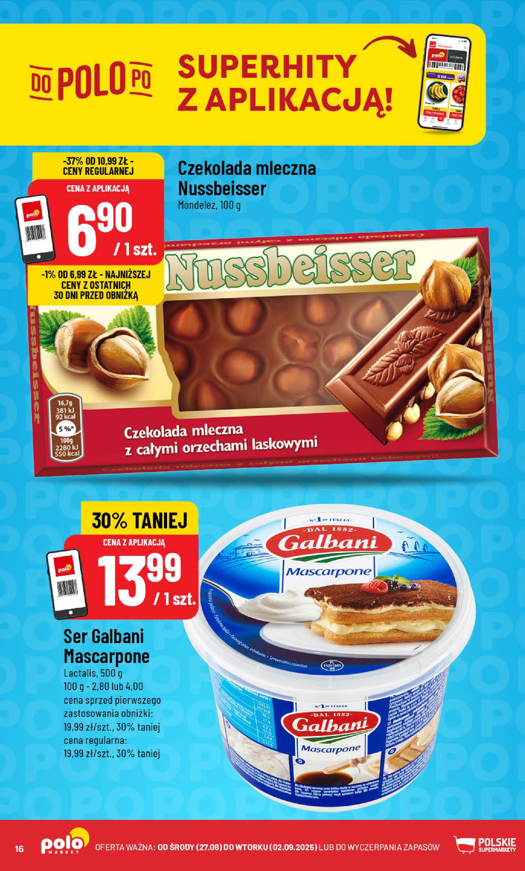 POLOmarket gazetka od jutra (27.08.2025) | Nowa PDF | Strona: 16 | Produkty: Czekolada mleczna, Mascarpone, Ser, Czekolada POLOmarket gazetka od jutra (27.08.2025) - Nowa PDF | Strona: 16 | Produkty: Czekolada mleczna, Mascarpone, Ser, Czekolada