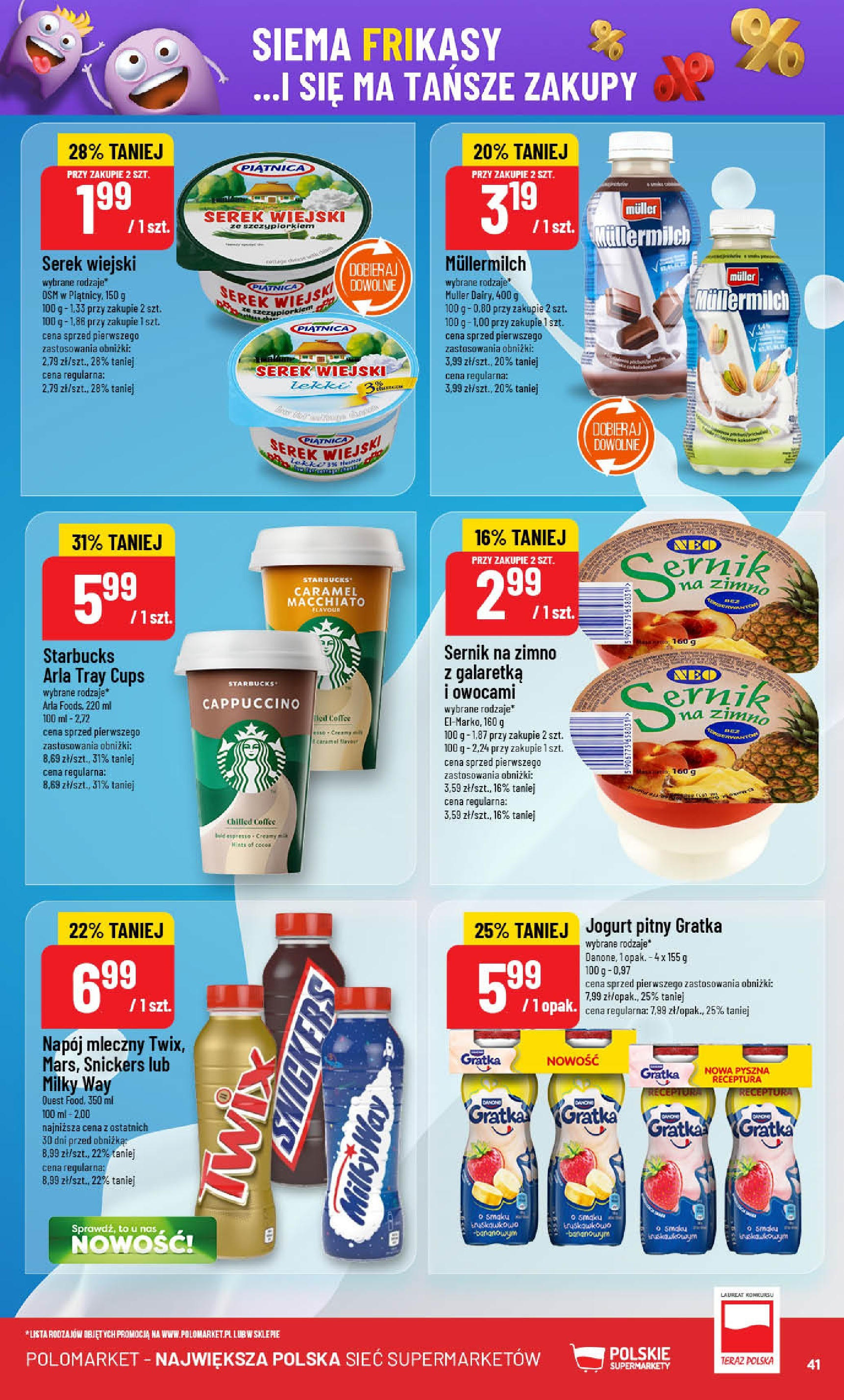 POLOmarket gazetka od jutra (27.08.2025) | Nowa PDF | Strona: 41 | Produkty: Galaretka, Serek, Jogurt pitny, Serek wiejski POLOmarket gazetka od jutra (27.08.2025) - Nowa PDF | Strona: 41 | Produkty: Galaretka, Serek, Jogurt pitny, Serek wiejski