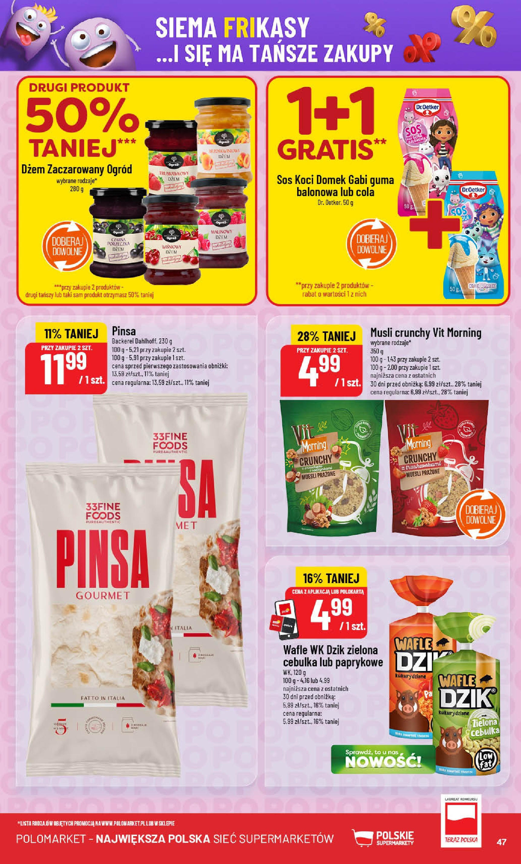 POLOmarket gazetka od jutra (27.08.2025) | Nowa PDF | Strona: 47 | Produkty: Wafle, Dżem, Musli, Sos POLOmarket gazetka od jutra (27.08.2025) - Nowa PDF | Strona: 47 | Produkty: Wafle, Dżem, Musli, Sos