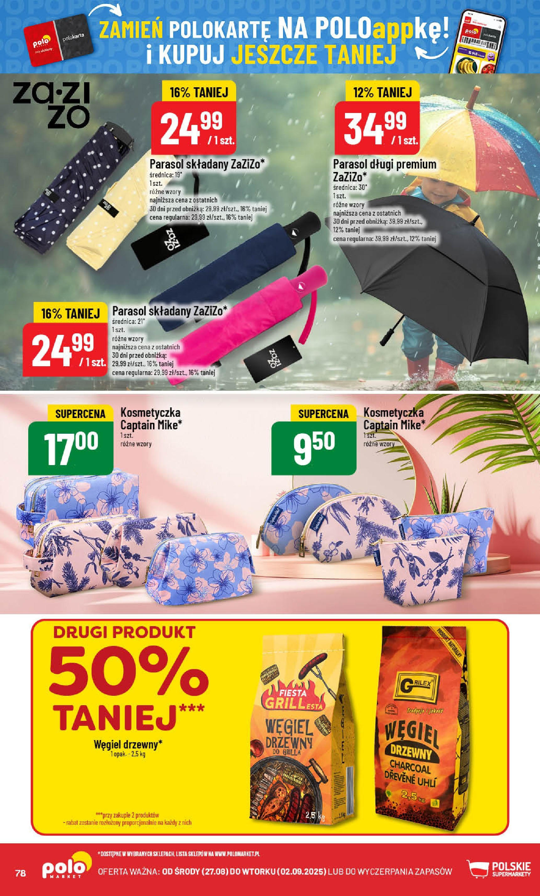POLOmarket gazetka od jutra (27.08.2025) | Nowa PDF | Strona: 78 | Produkty: Parasol POLOmarket gazetka od jutra (27.08.2025) - Nowa PDF | Strona: 78 | Produkty: Parasol