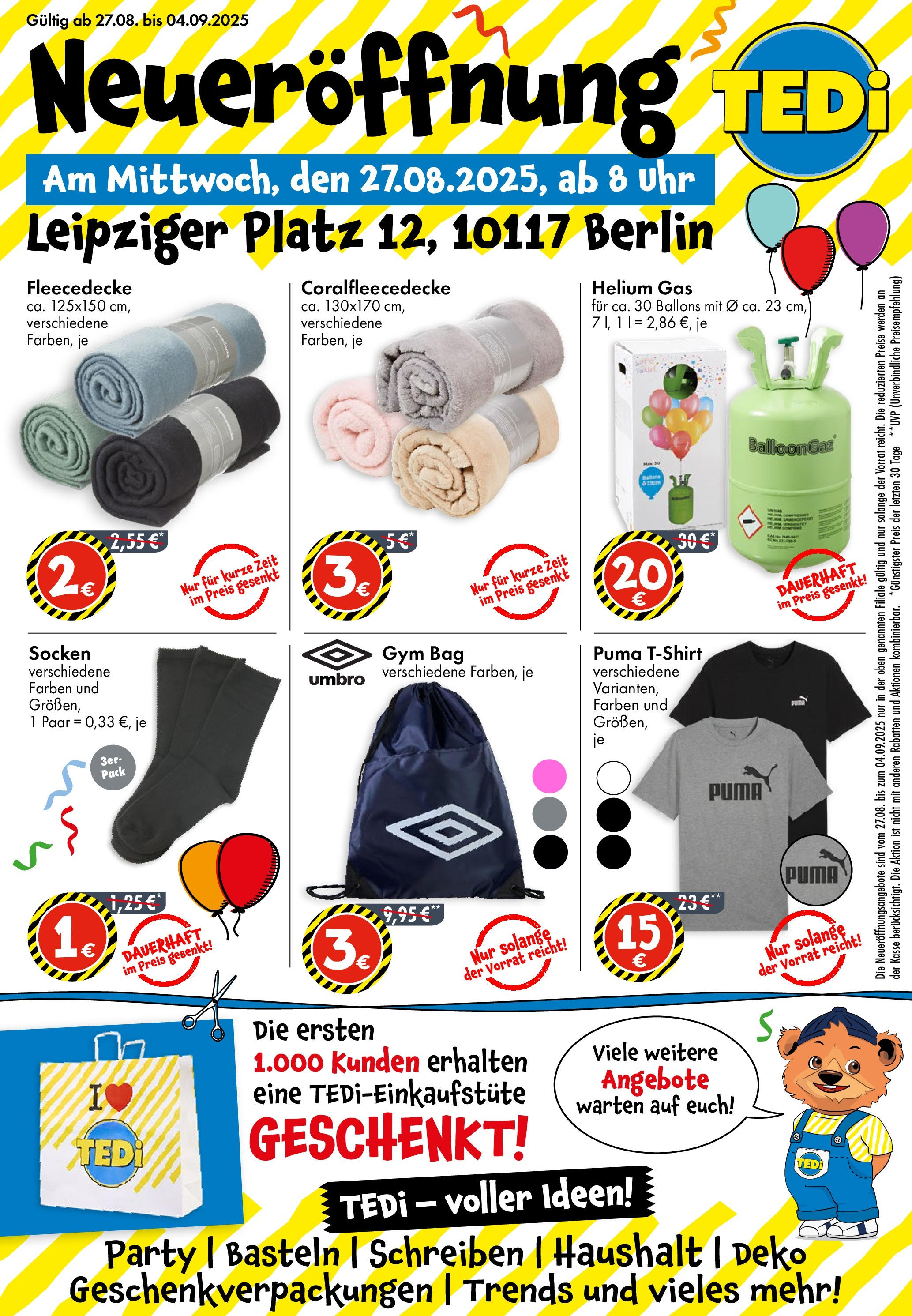 TEDi TEDi Neueröffnung in Berlin (vom 25.08.2025 - 29.08.2025)