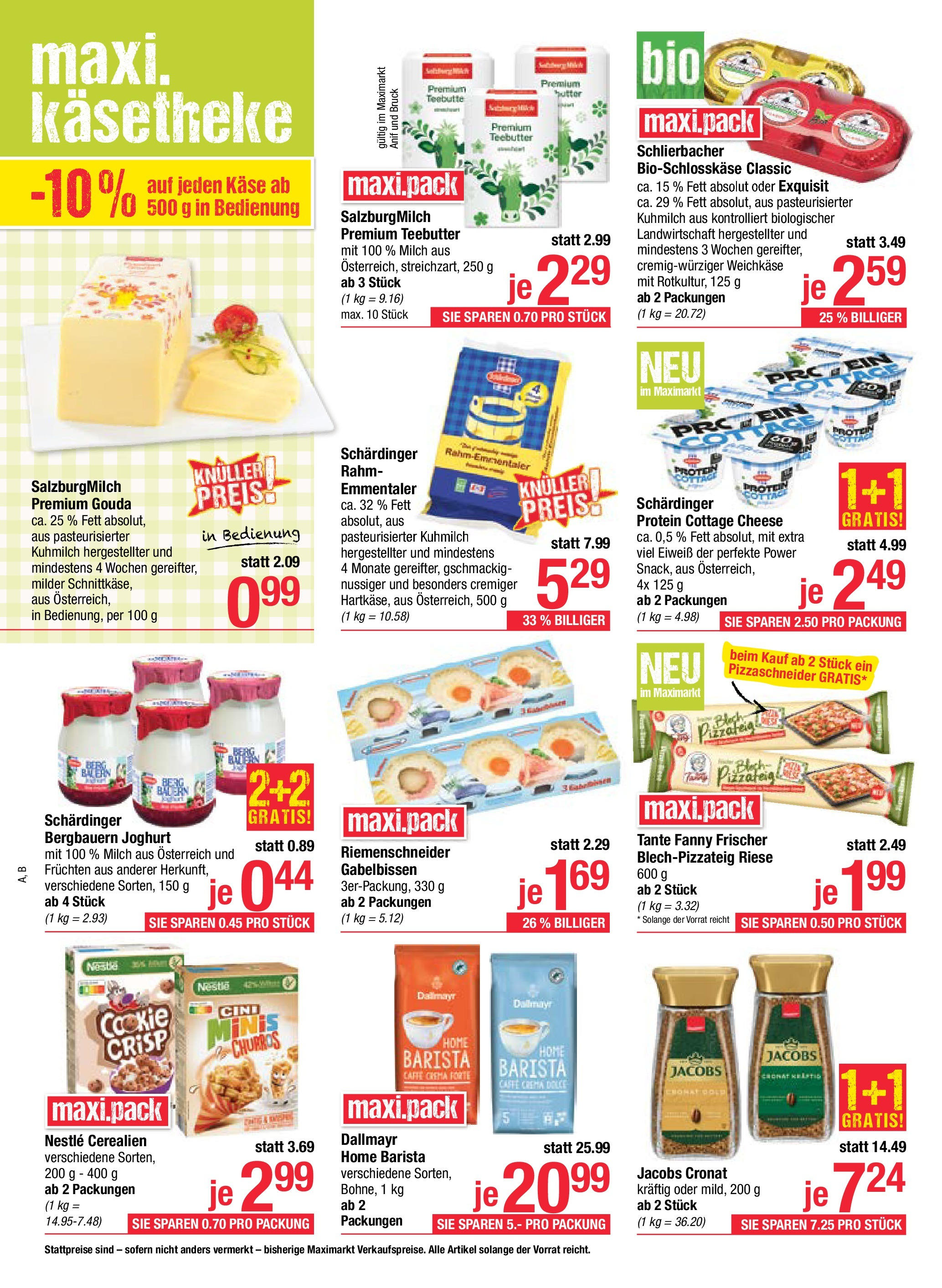 Maximarkt Anif, Bruck an der Großglocknerstraße von 01.09.2025 - Aktuelle Angebote | Seite: 8 | Produkte: Milch, Käse, Joghurt