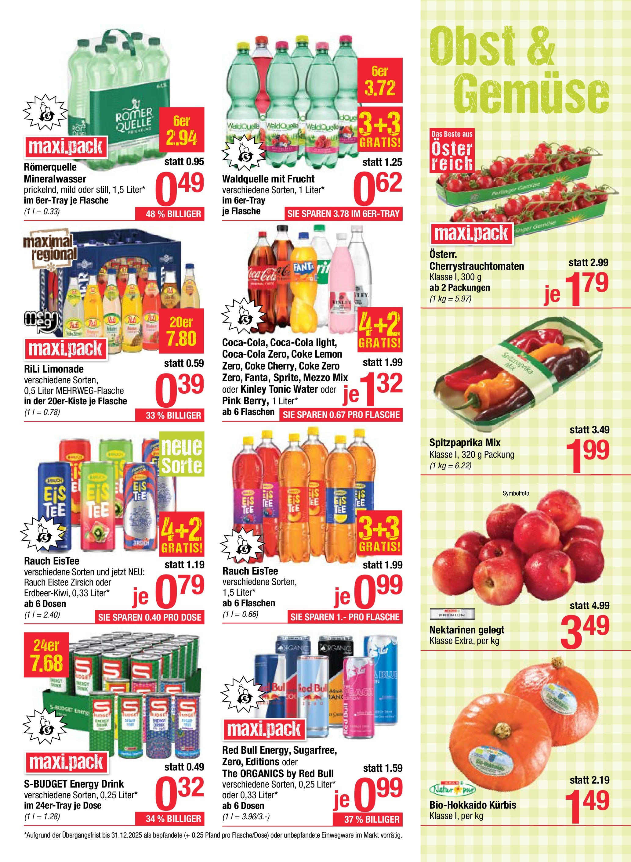 Maximarkt Ried (01.09.2025) || Aktuelle Angebote | Seite: 11 | Produkte: Gemüse, Obst, Kürbis Maximarkt Ried von 01.09.2025 - Aktuelle Angebote | Seite: 11 | Produkte: Gemüse, Obst, Kürbis