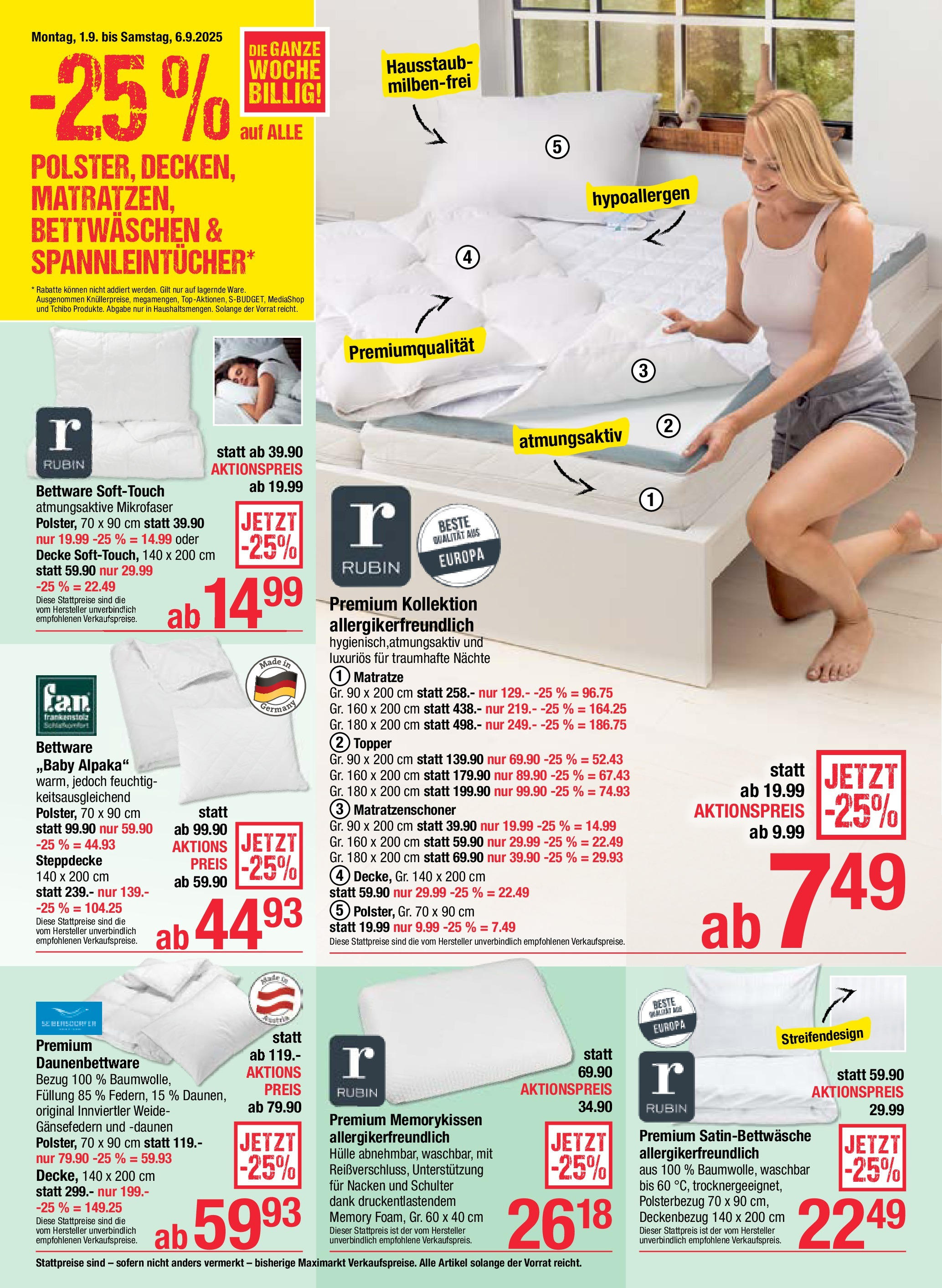 Maximarkt Ried (01.09.2025) || Aktuelle Angebote | Seite: 22 | Produkte: Hülle, Matratze, Decke Maximarkt Ried von 01.09.2025 - Aktuelle Angebote | Seite: 22 | Produkte: Hülle, Matratze, Decke