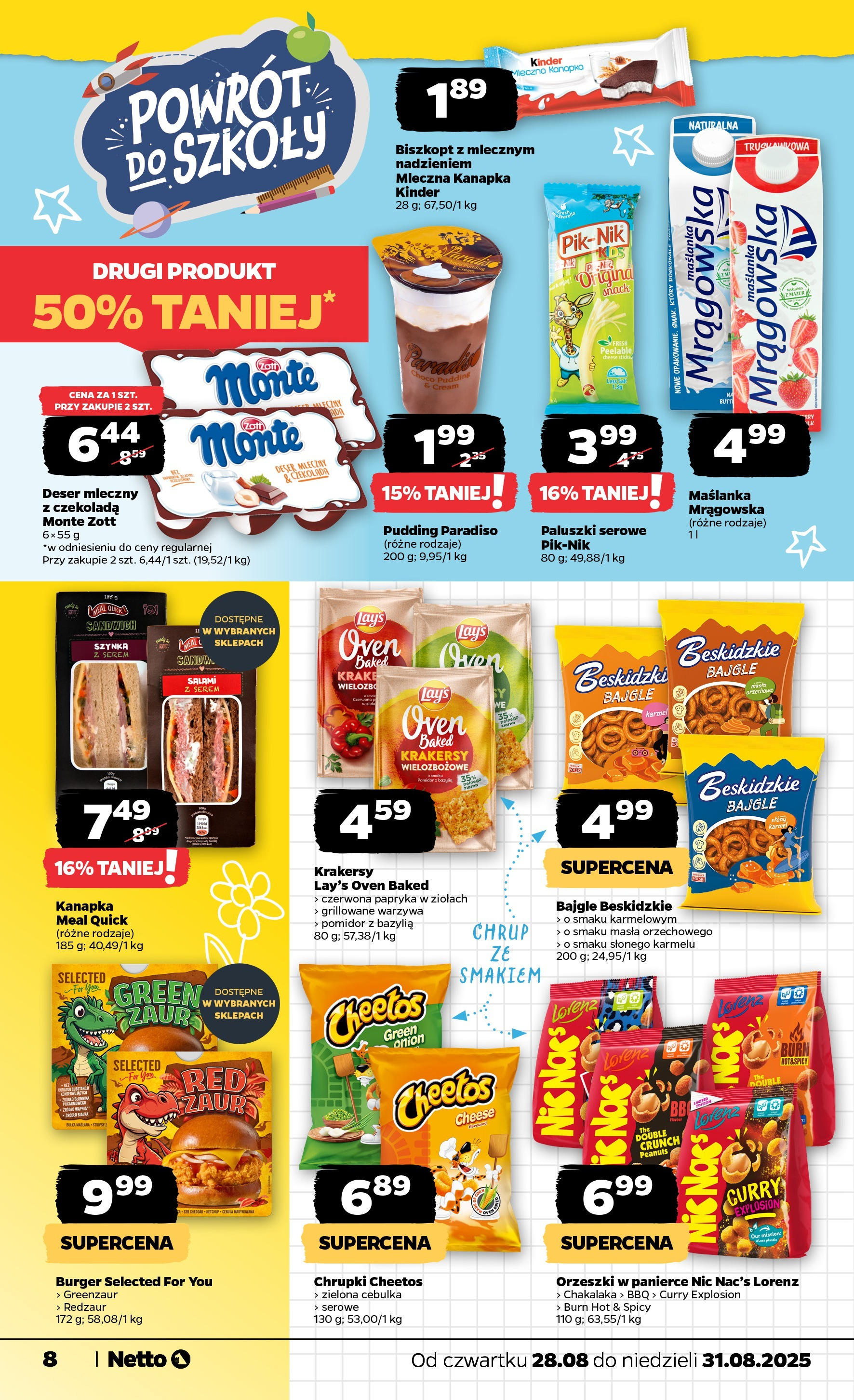 Netto gazetka - Spożywcza od 28.08.2025 | Promocje | Strona: 8 | Produkty: Curry, Maślanka, Chrupki, Szynka Netto gazetka - Spożywcza od 28.08.2025 - Aktualne promocje | Strona: 8 | Produkty: Curry, Maślanka, Chrupki, Szynka