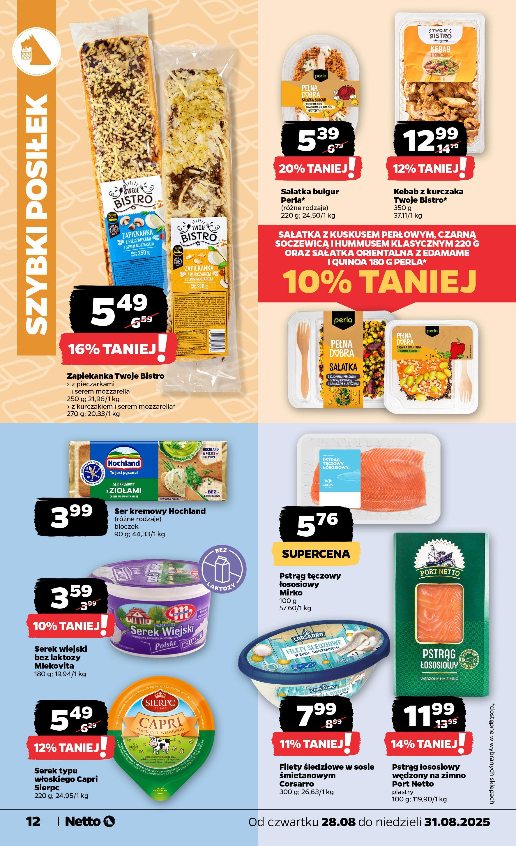 Netto gazetka - Spożywcza od 28.08.2025 | Promocje | Strona: 12 | Produkty: Sałatka bulgur, Zapiekanka, Quinoa, Sok Netto gazetka - Spożywcza od 28.08.2025 - Aktualne promocje | Strona: 12 | Produkty: Sałatka bulgur, Zapiekanka, Quinoa, Sok